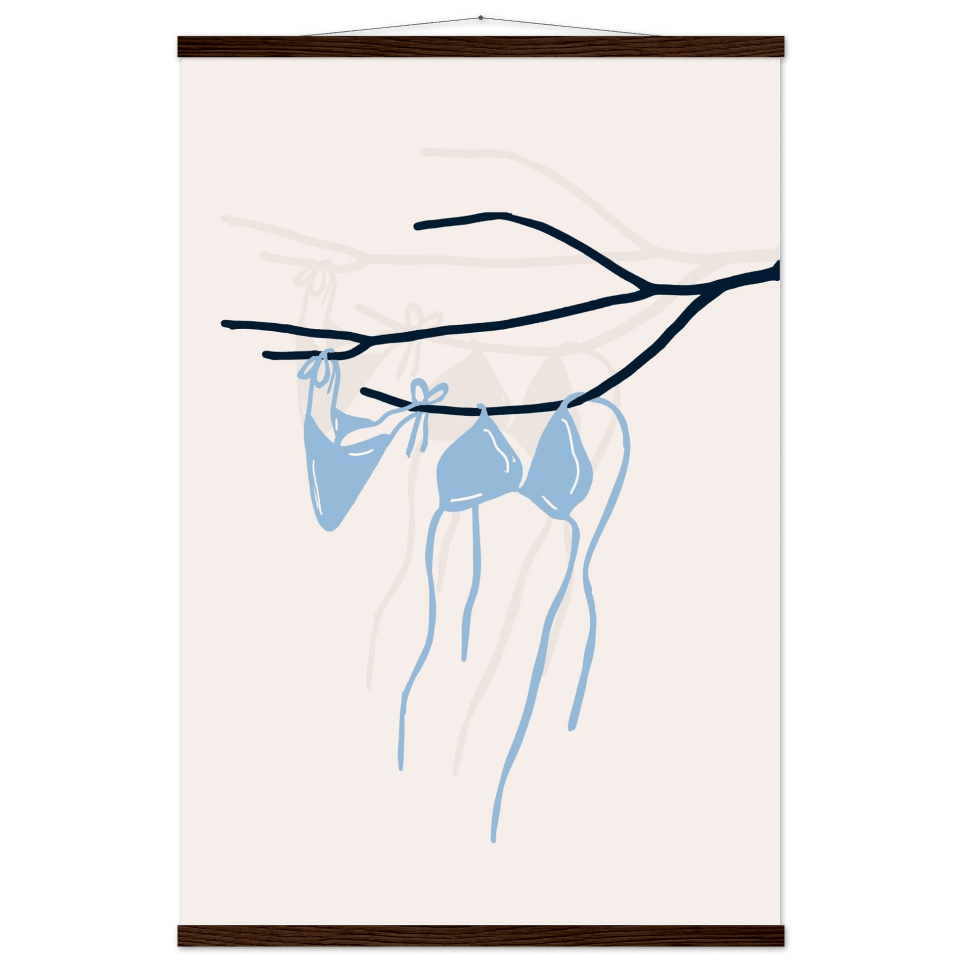 Coastal Bikini Line Art Poster – Minimalist Beach Wall Art Print - Evergreen Posters