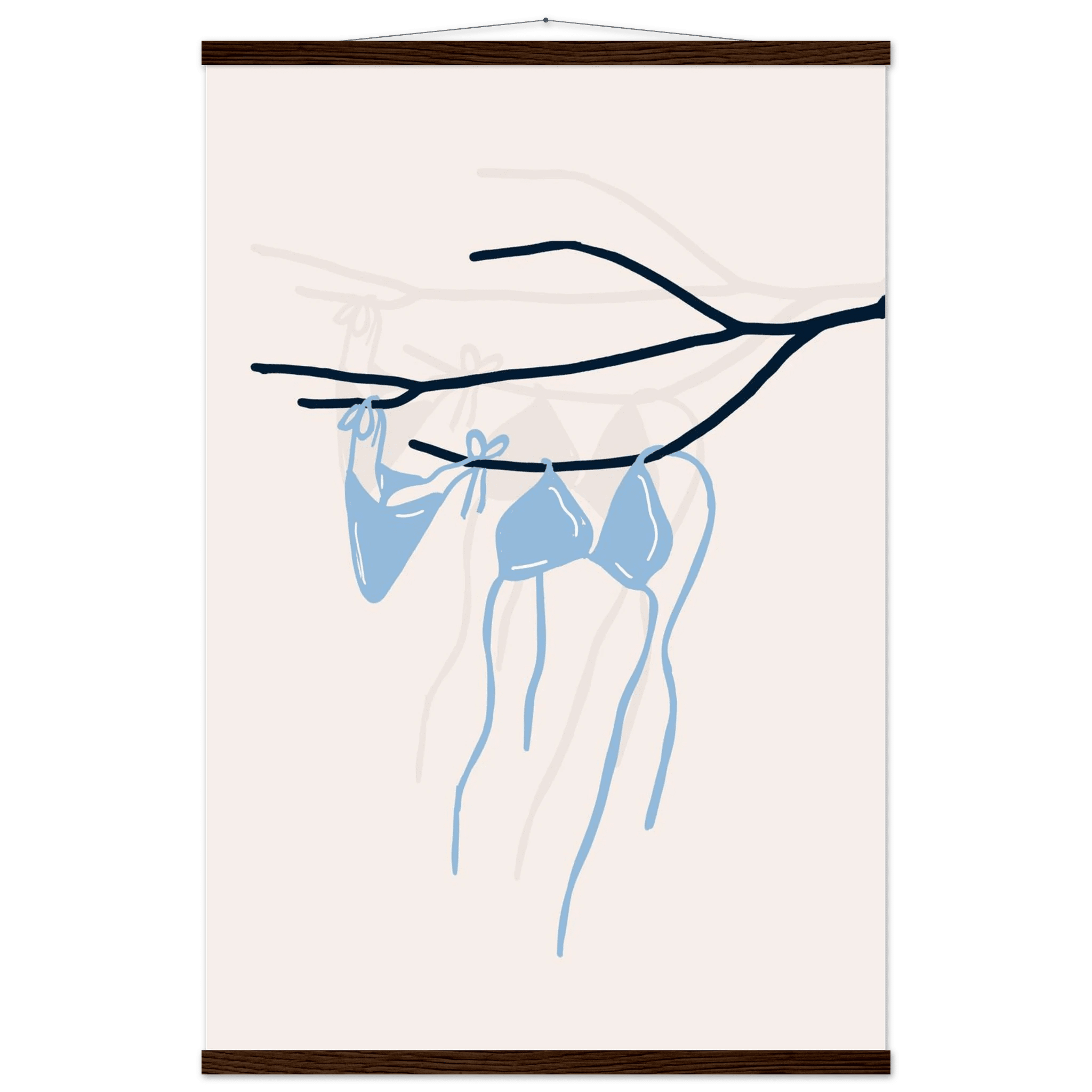 Coastal Bikini Line Art Poster – Minimalist Beach Wall Art Print - Evergreen Posters