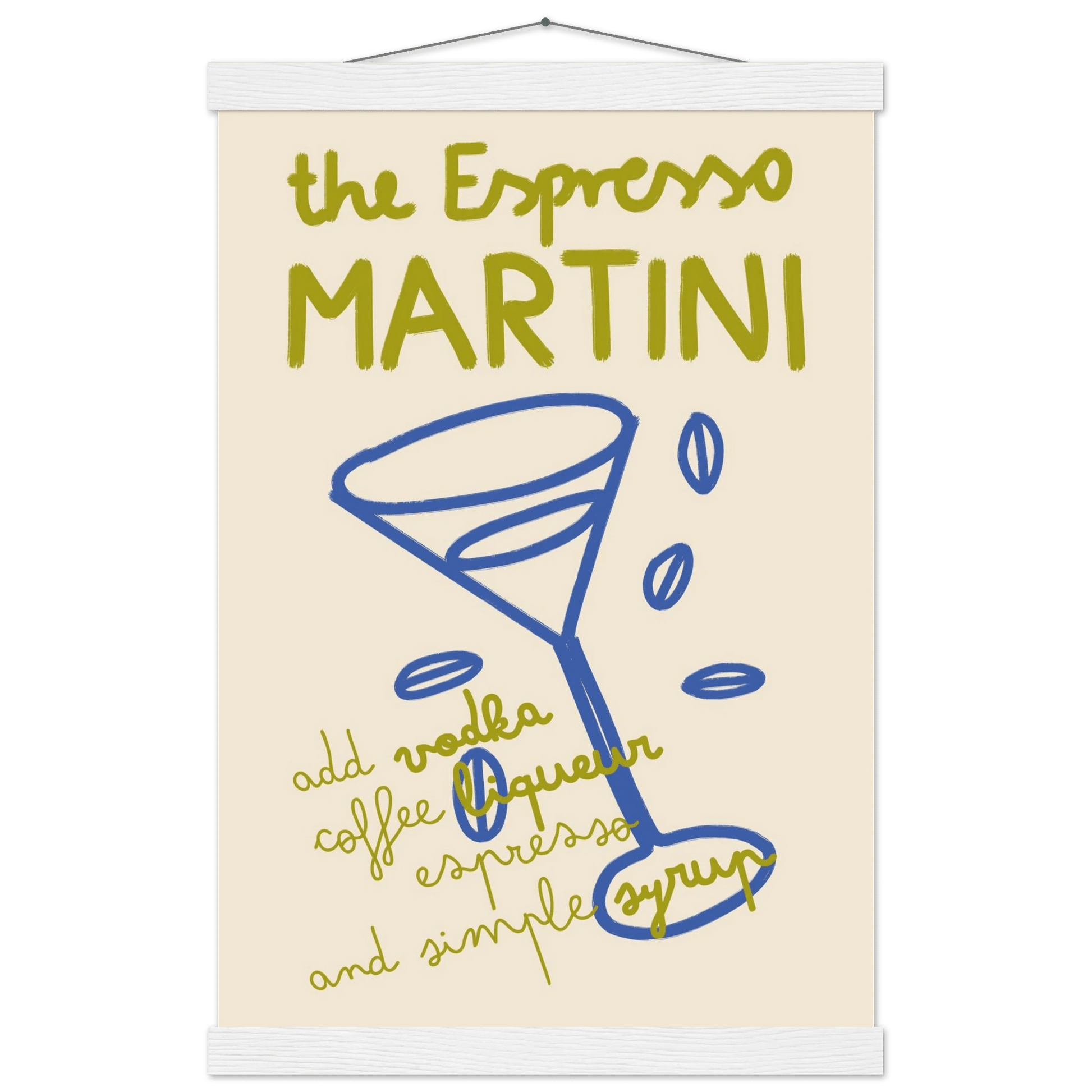Espresso Martini Print | Cocktail Recipe Wall Art | Kitchen Bar Poster - Evergreen Posters