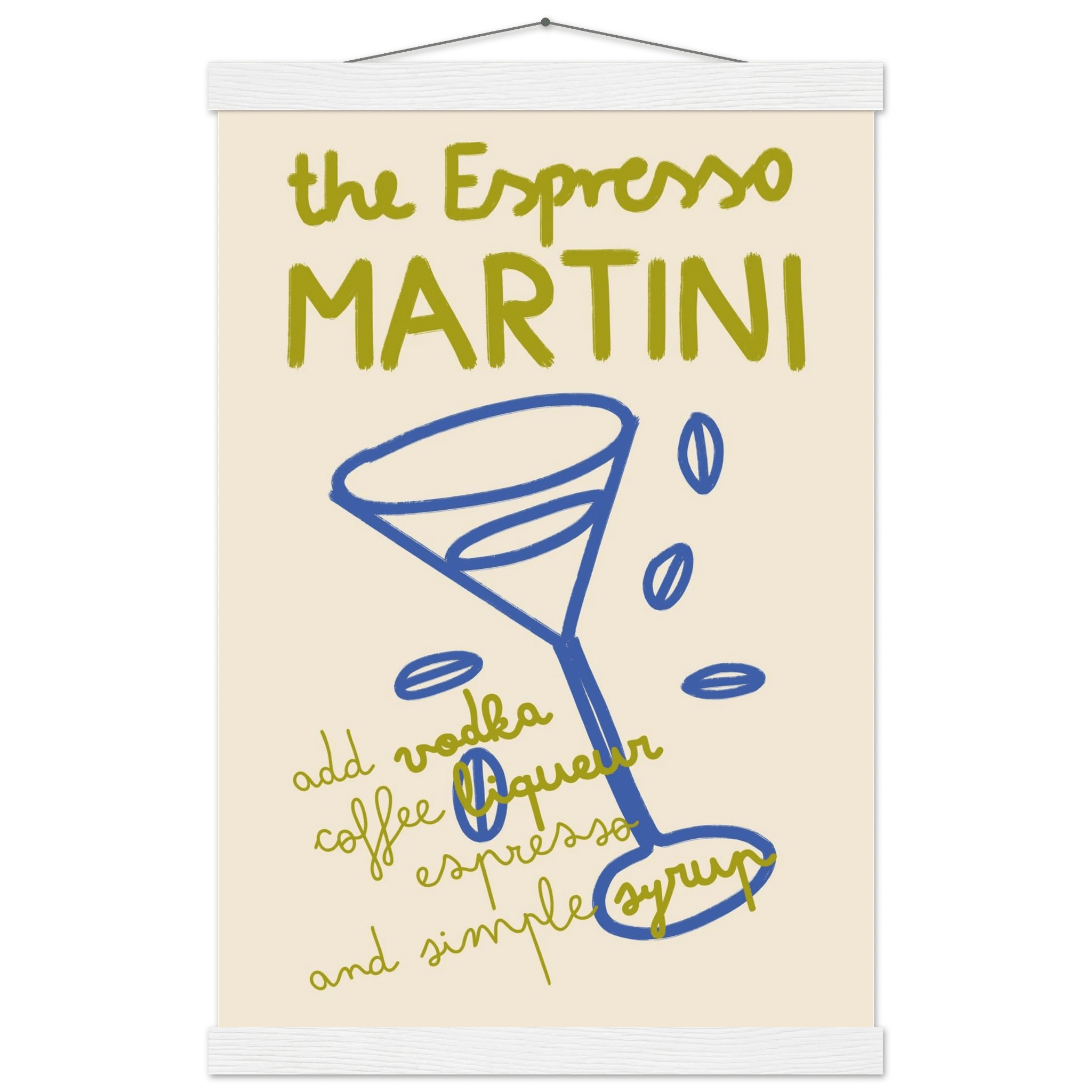 Espresso Martini Print | Cocktail Recipe Wall Art | Kitchen Bar Poster - Evergreen Posters