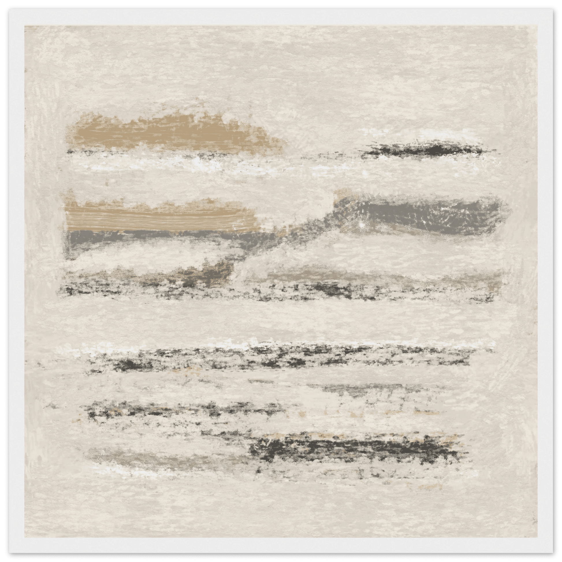 Neutral Abstract Poster | Beige Textured Brushstroke Wall Art | Minimalist Living Room Print - Evergreen Posters