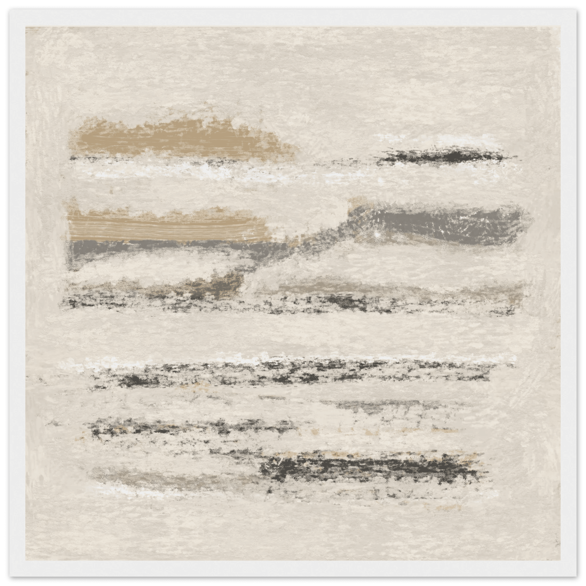 Neutral Abstract Poster | Beige Textured Brushstroke Wall Art | Minimalist Living Room Print - Evergreen Posters