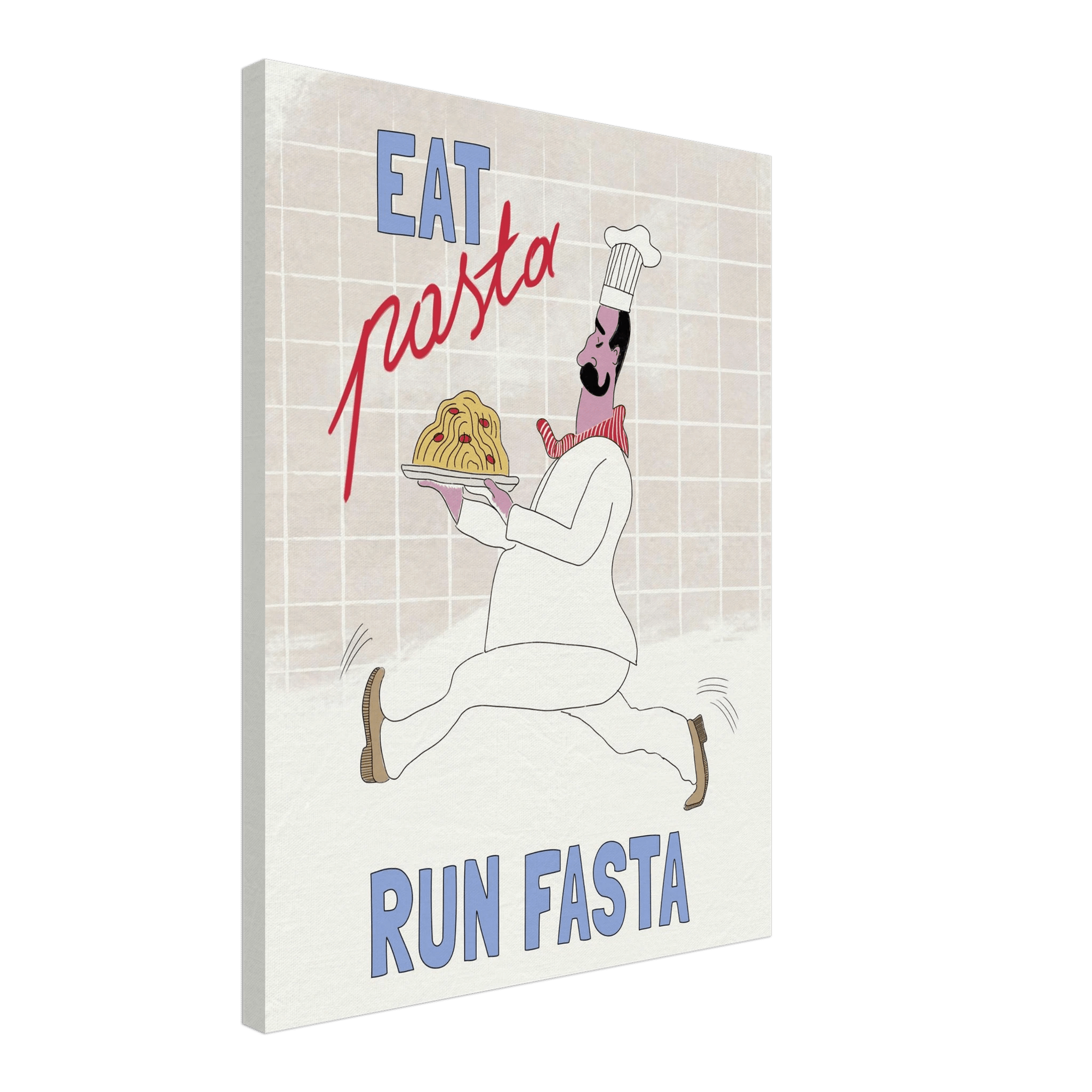 Eat Pasta Run Fasta Poster – Fun Kitchen Wall Art Print (Digital & Printed Options) - Evergreen Posters