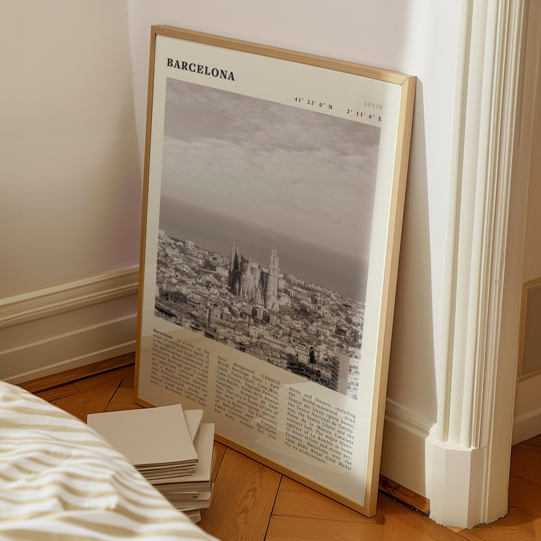 Barcelona Poster | Black & White Sagrada Familia Wall Art | Spain Travel Print - Evergreen Posters