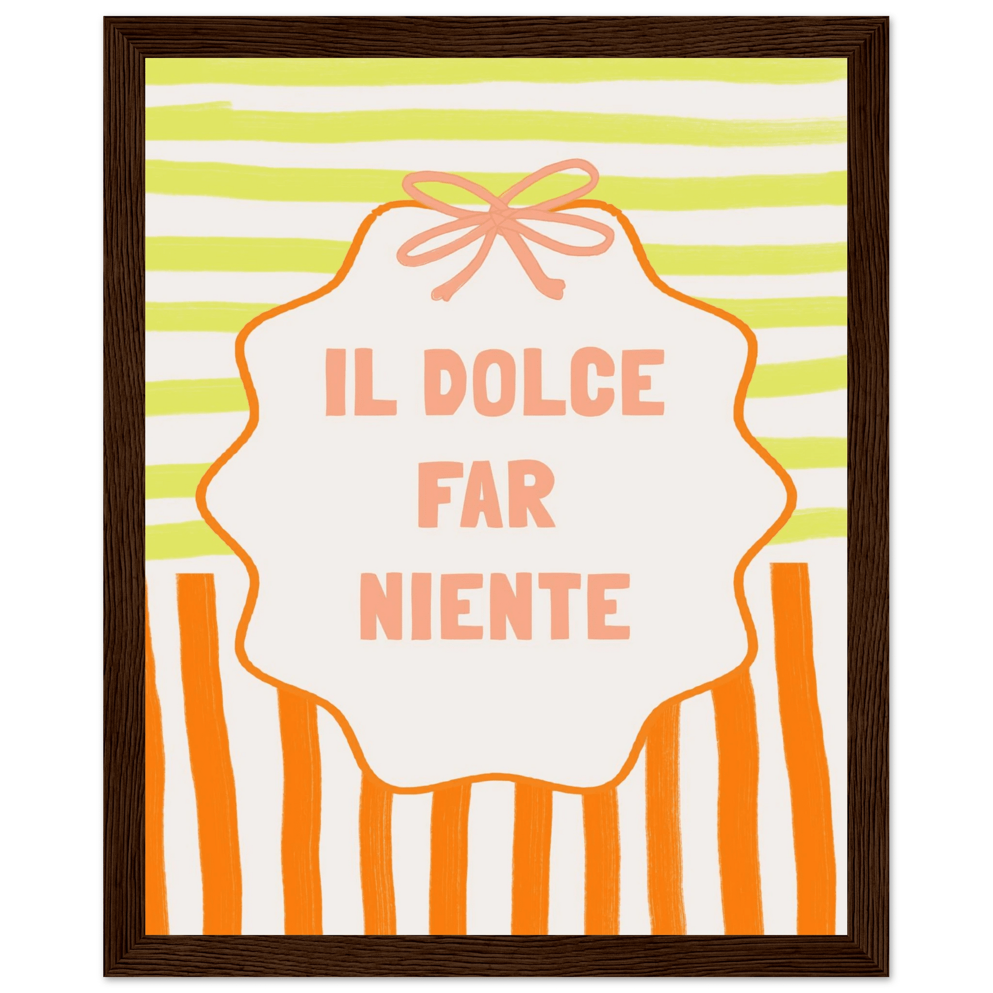 Il Dolce Far Niente Italian Print | Coquette Stripe Wall Art - Evergreen Posters