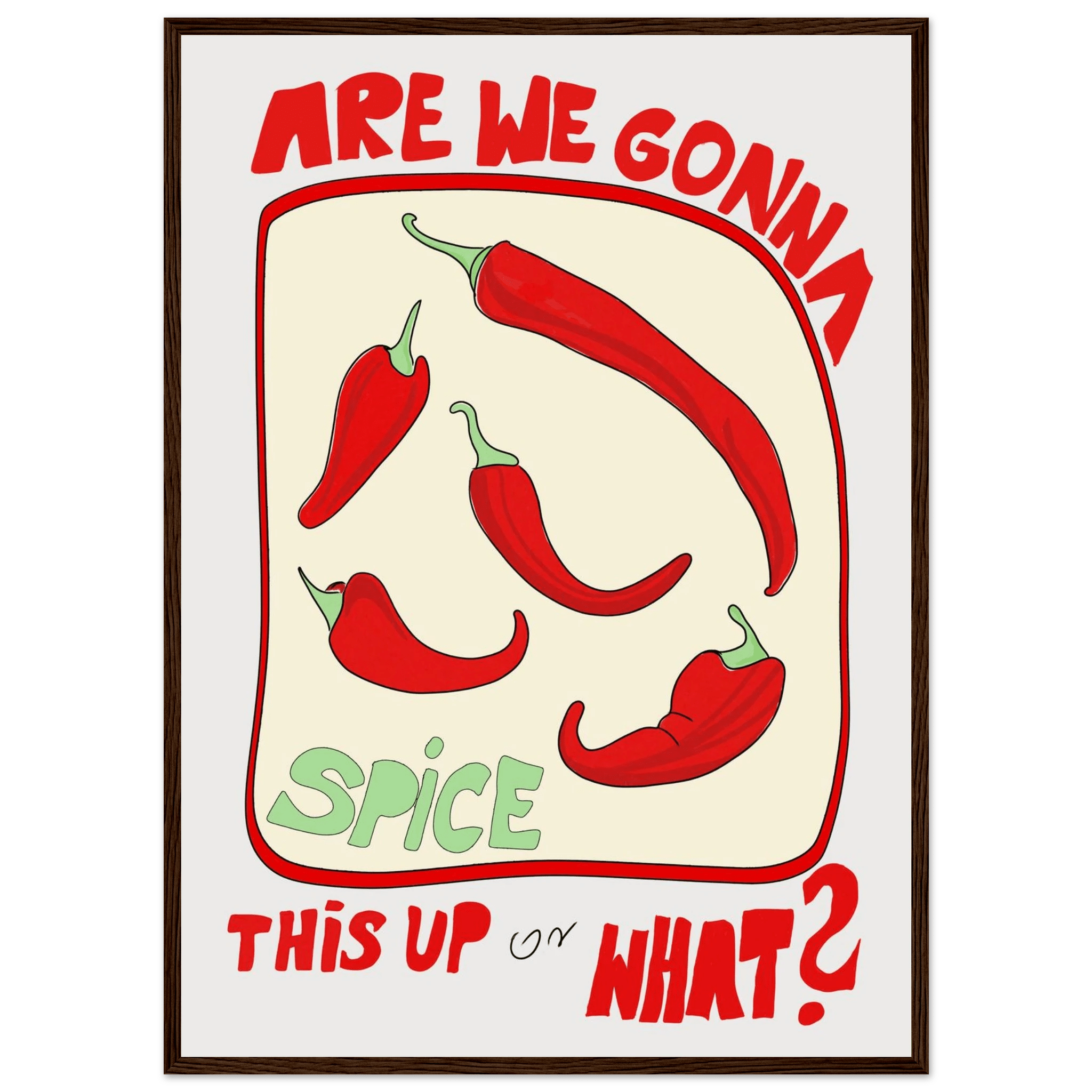Spice This Up or What? Poster – Funny Spicy Kitchen Wall Art Print (Digital & Printed Options) - Evergreen Posters