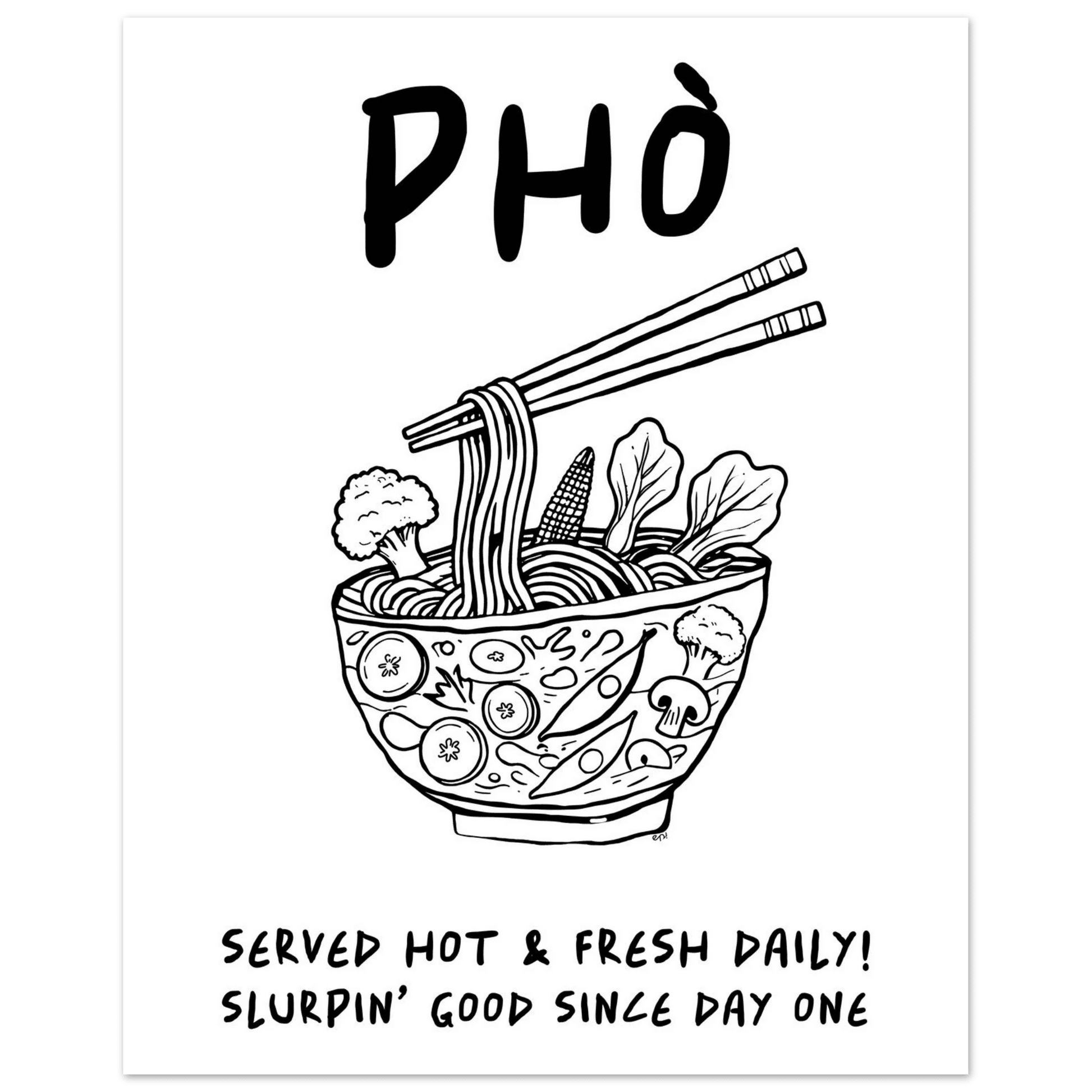 Pho Poster – Funny Vietnamese Kitchen Wall Art Print (Digital & Printed Options) - Evergreen Posters