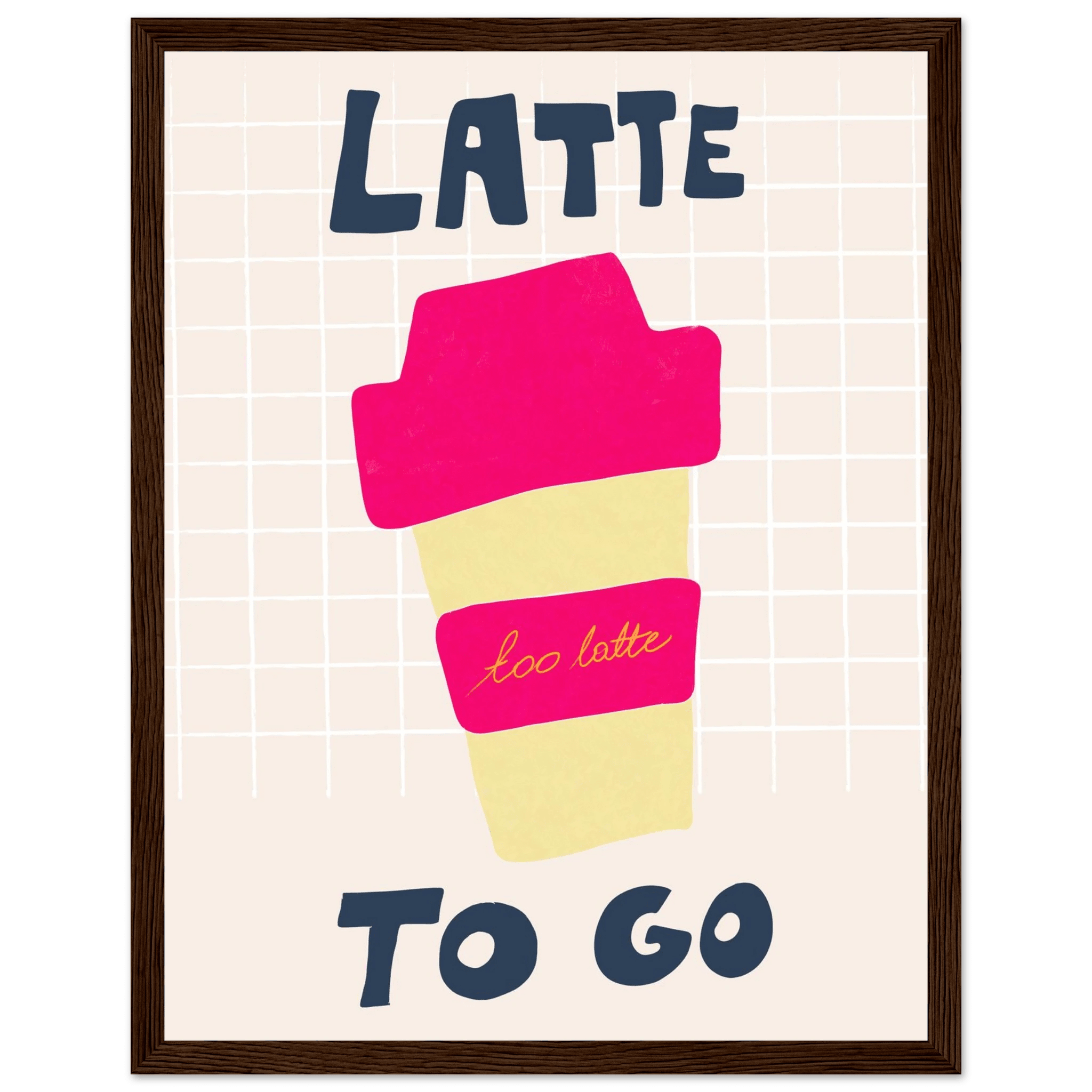 Latte To Go Poster – Playful Coffee Kitchen Wall Art Print (Digital & Printed Options) - Evergreen Posters