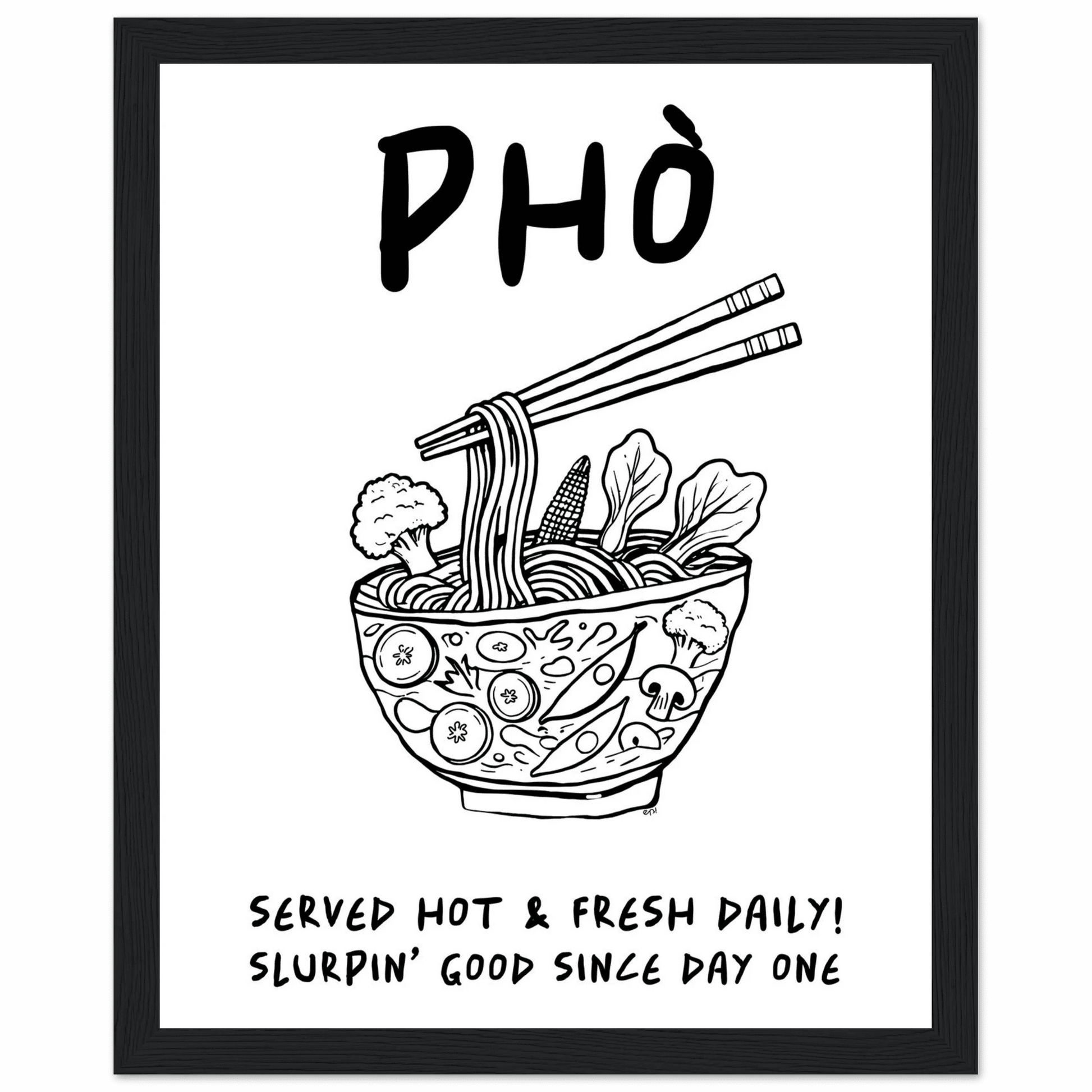 Pho Poster – Funny Vietnamese Kitchen Wall Art Print (Digital & Printed Options) - Evergreen Posters