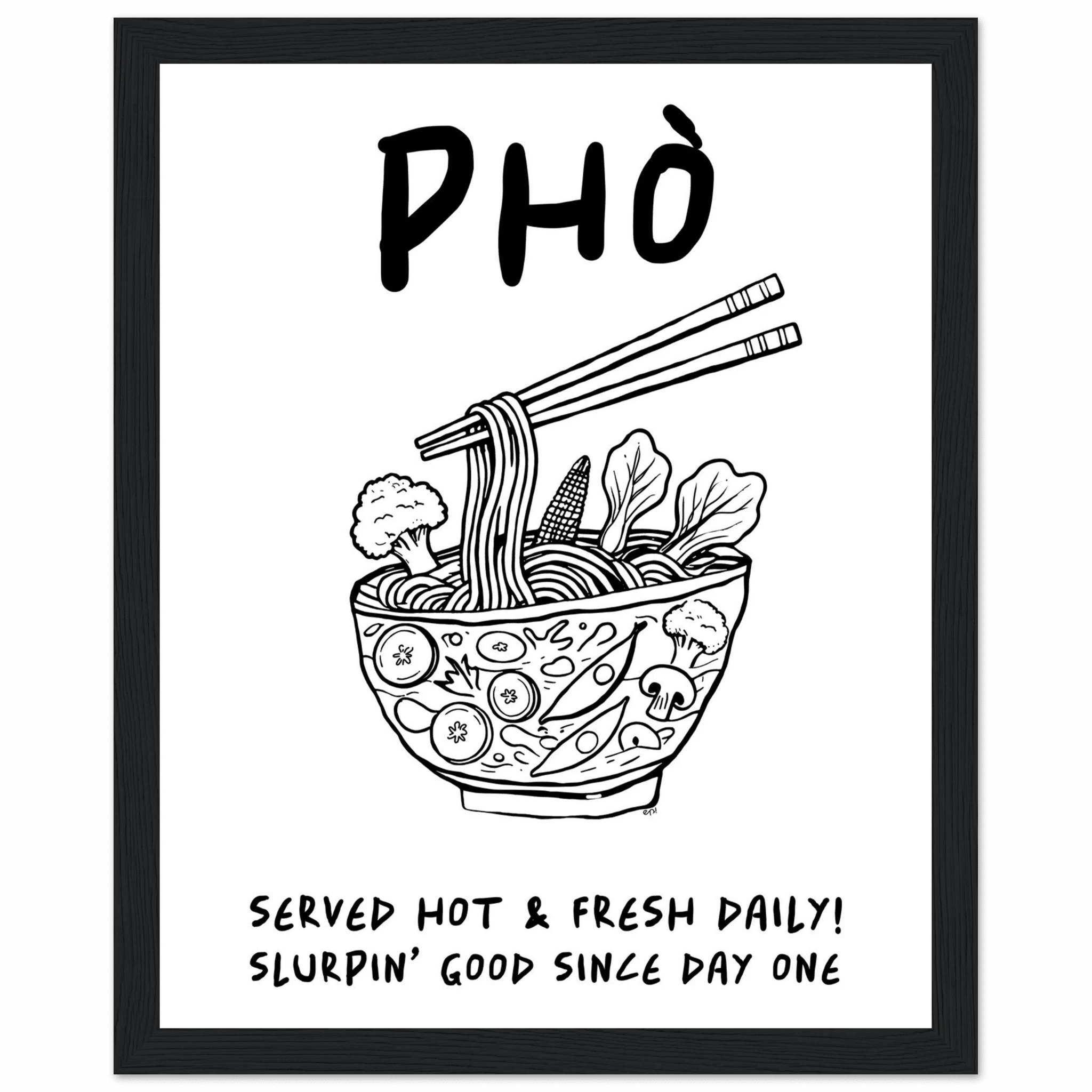 Pho Poster – Funny Vietnamese Kitchen Wall Art Print (Digital & Printed Options) - Evergreen Posters