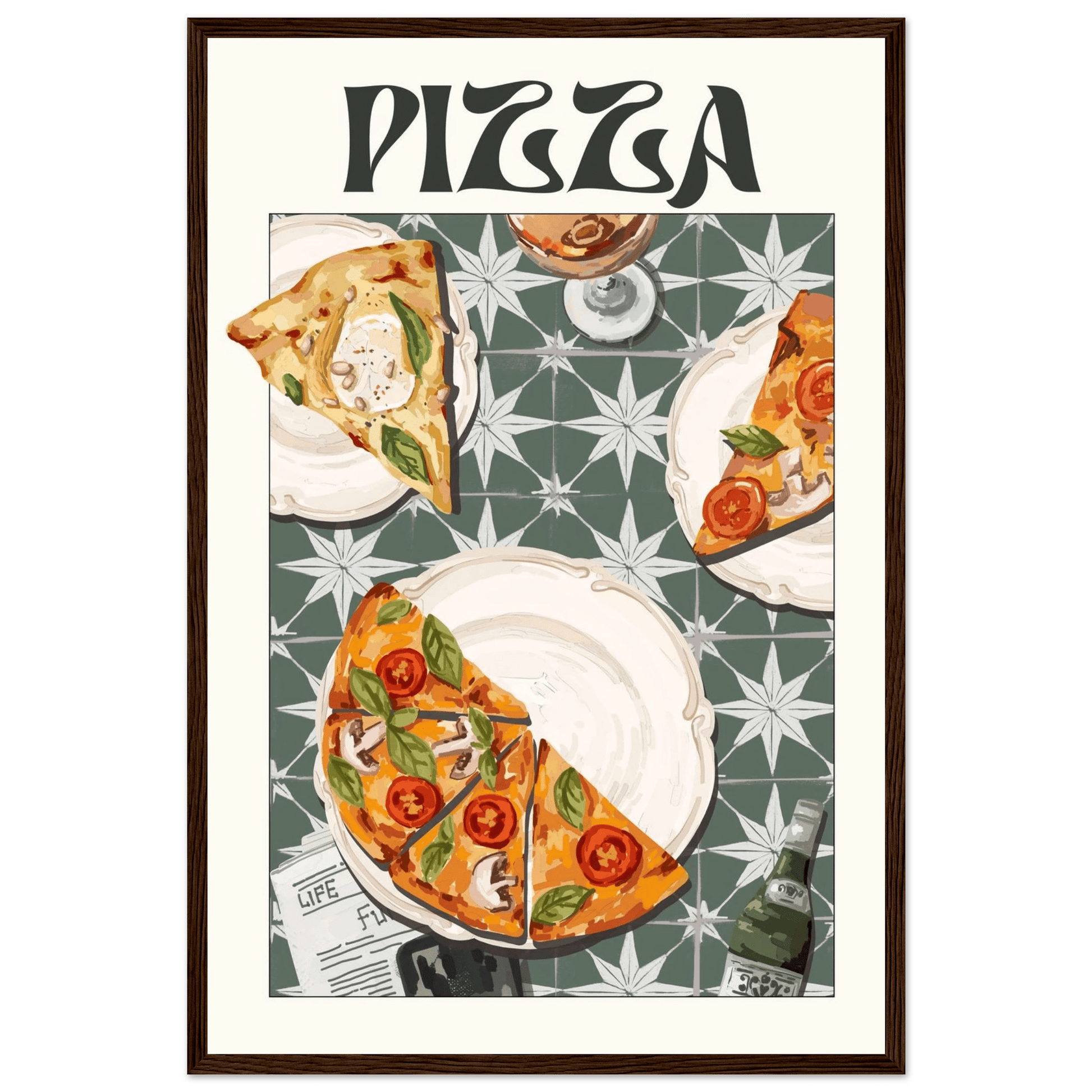 Pizza Poster – Playful Italian Kitchen Wall Art Print (Digital & Printed Options) - Evergreen Posters