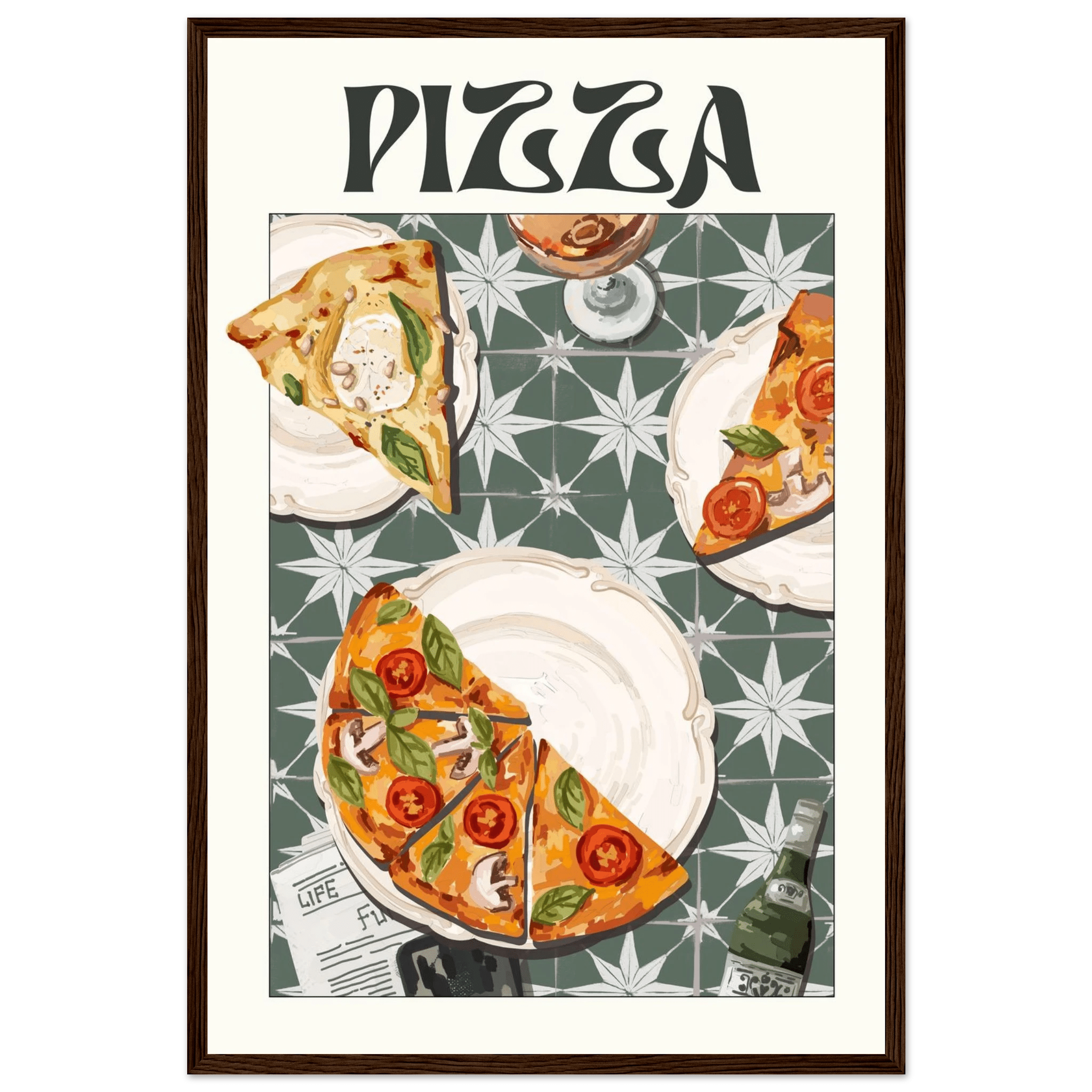 Pizza Poster – Playful Italian Kitchen Wall Art Print (Digital & Printed Options) - Evergreen Posters