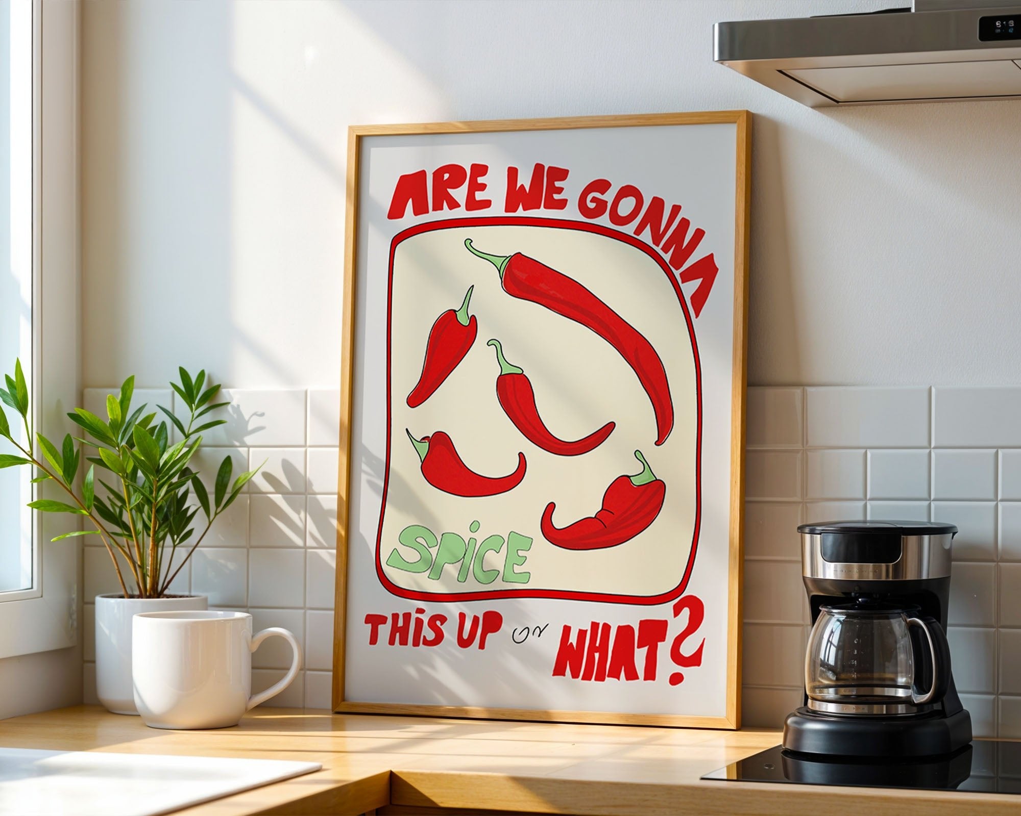 Spice This Up or What? Poster – Funny Spicy Kitchen Wall Art Print (Digital & Printed Options) - Evergreen Posters