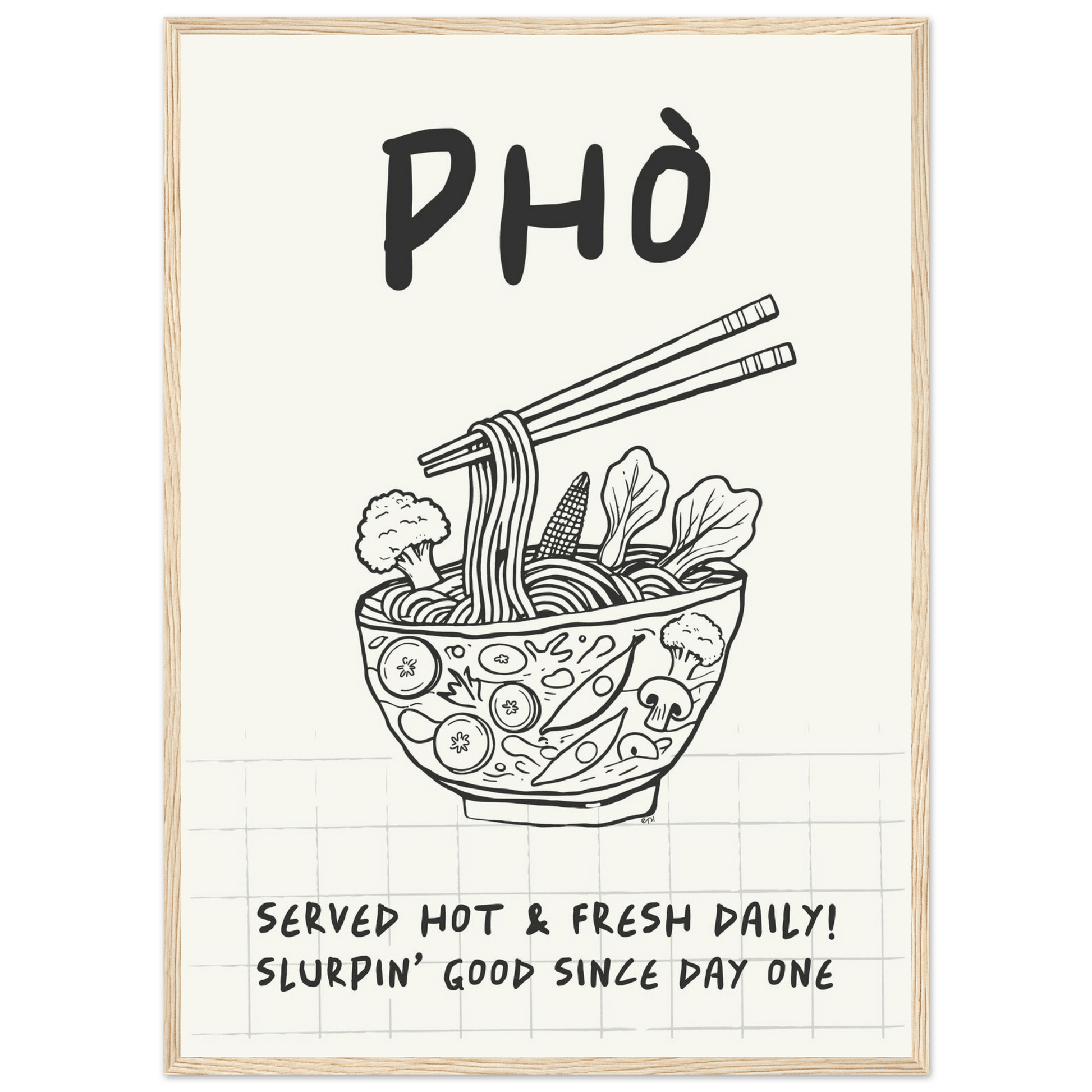 Pho Poster – Slurpin’ Good Vietnamese Kitchen Wall Art Print (Digital & Printed Options) - Evergreen Posters