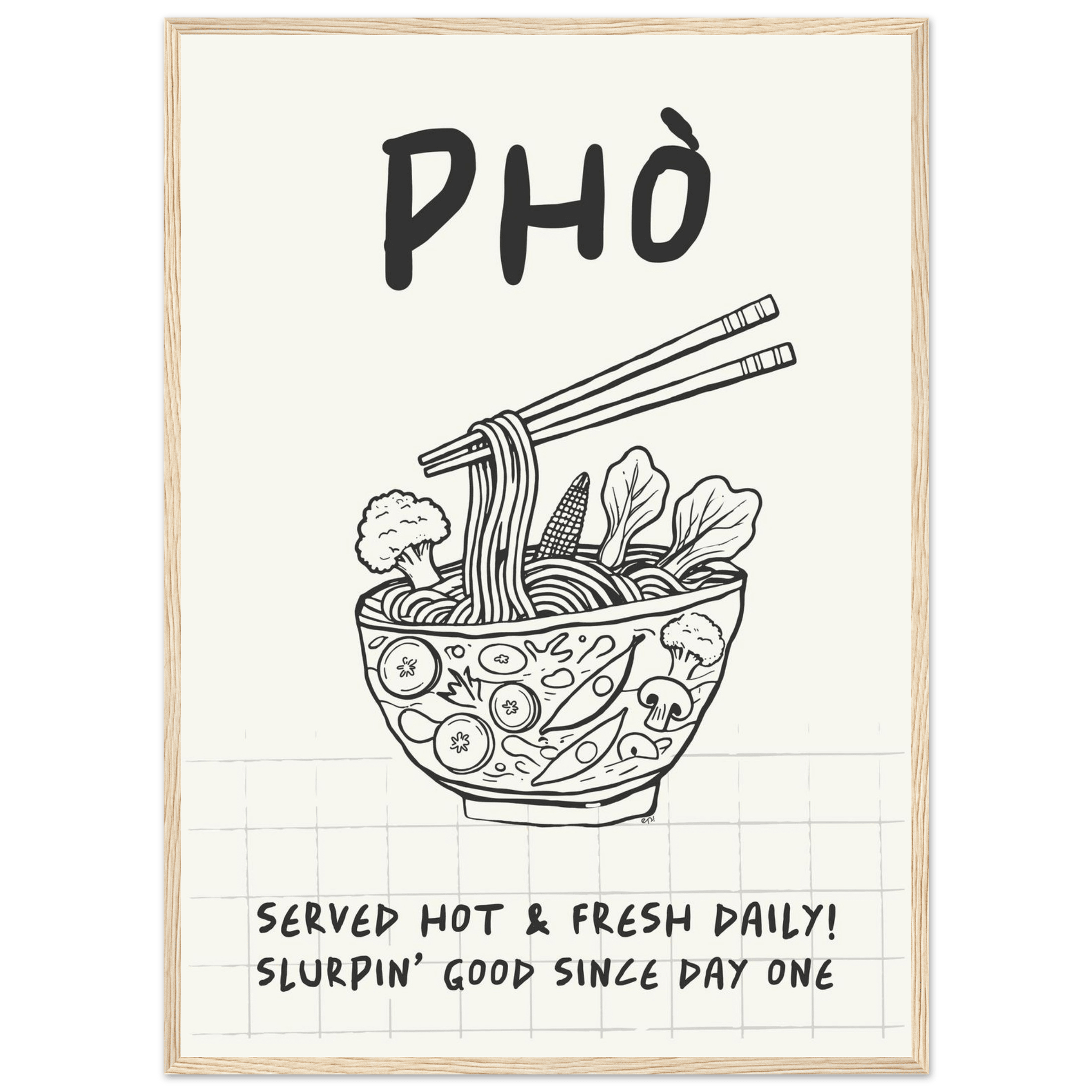 Pho Poster – Slurpin’ Good Vietnamese Kitchen Wall Art Print (Digital & Printed Options) - Evergreen Posters