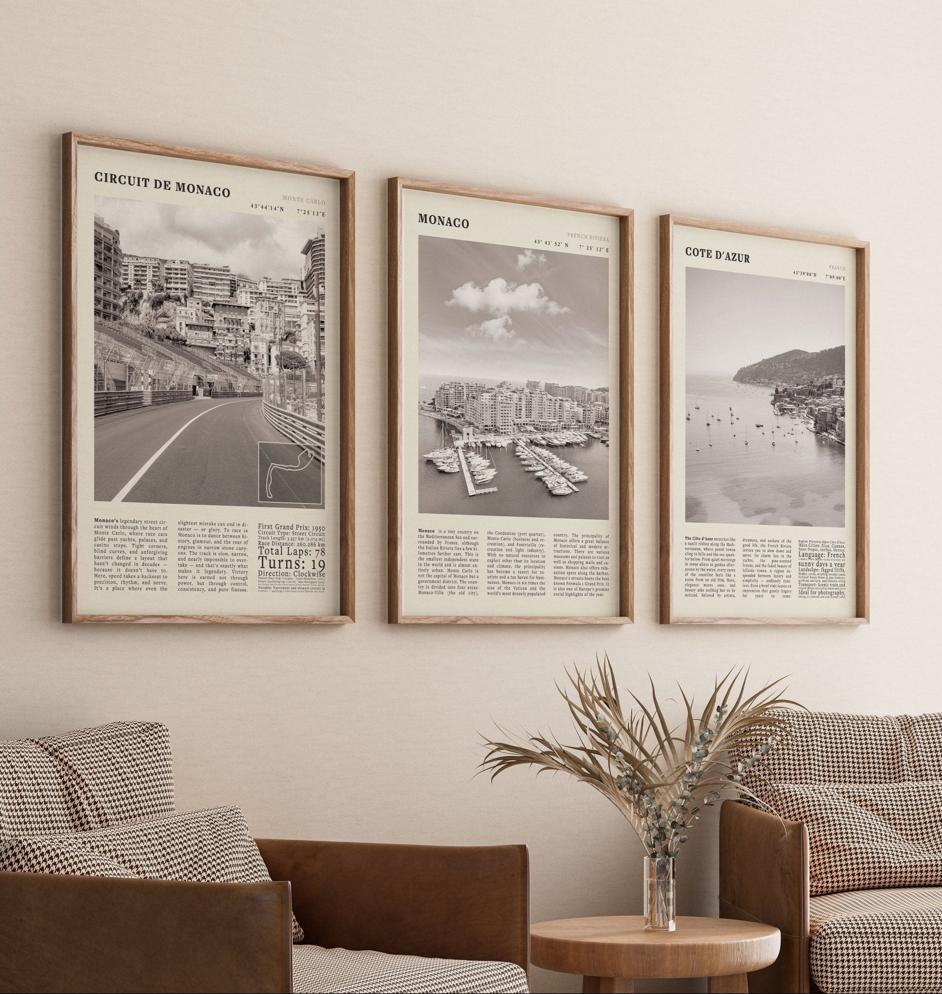 Côte d'Azur Poster Black and White – Vintage French Riviera Coast Print (Digital & Printed Options) - Evergreen Posters