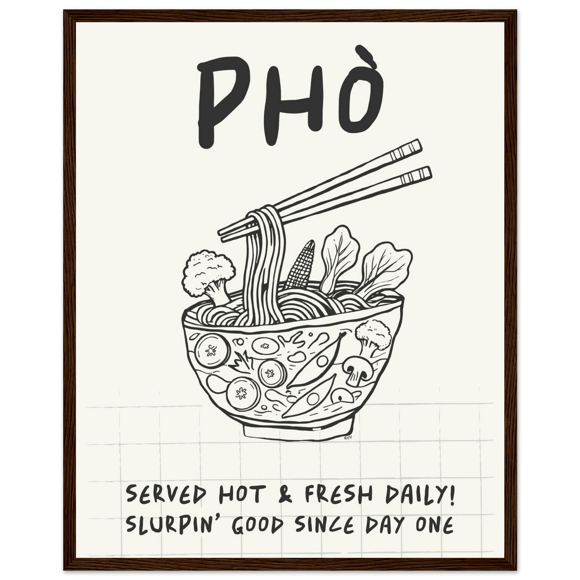Pho Poster – Slurpin’ Good Vietnamese Kitchen Wall Art Print (Digital & Printed Options) - Evergreen Posters