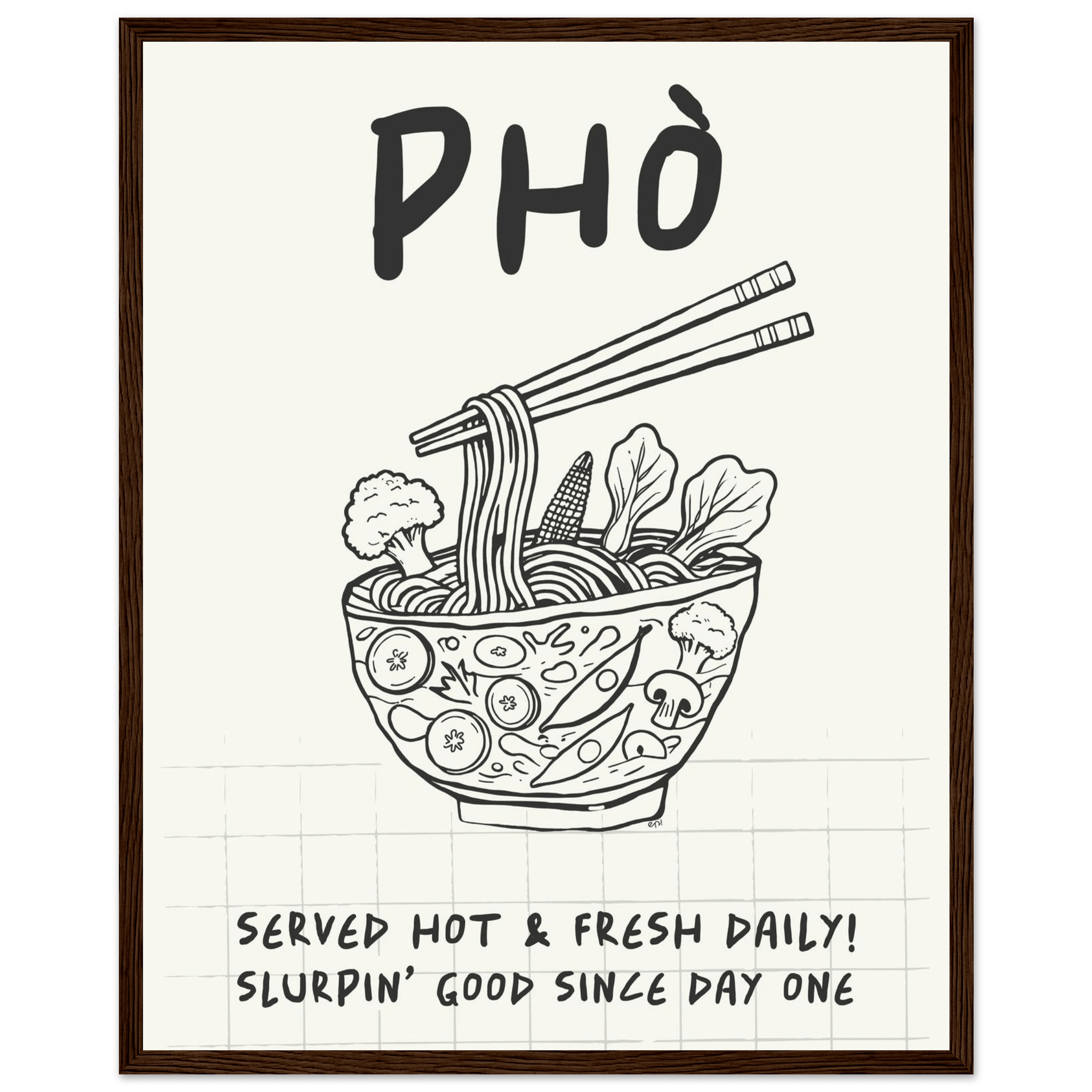 Pho Poster – Slurpin’ Good Vietnamese Kitchen Wall Art Print (Digital & Printed Options) - Evergreen Posters