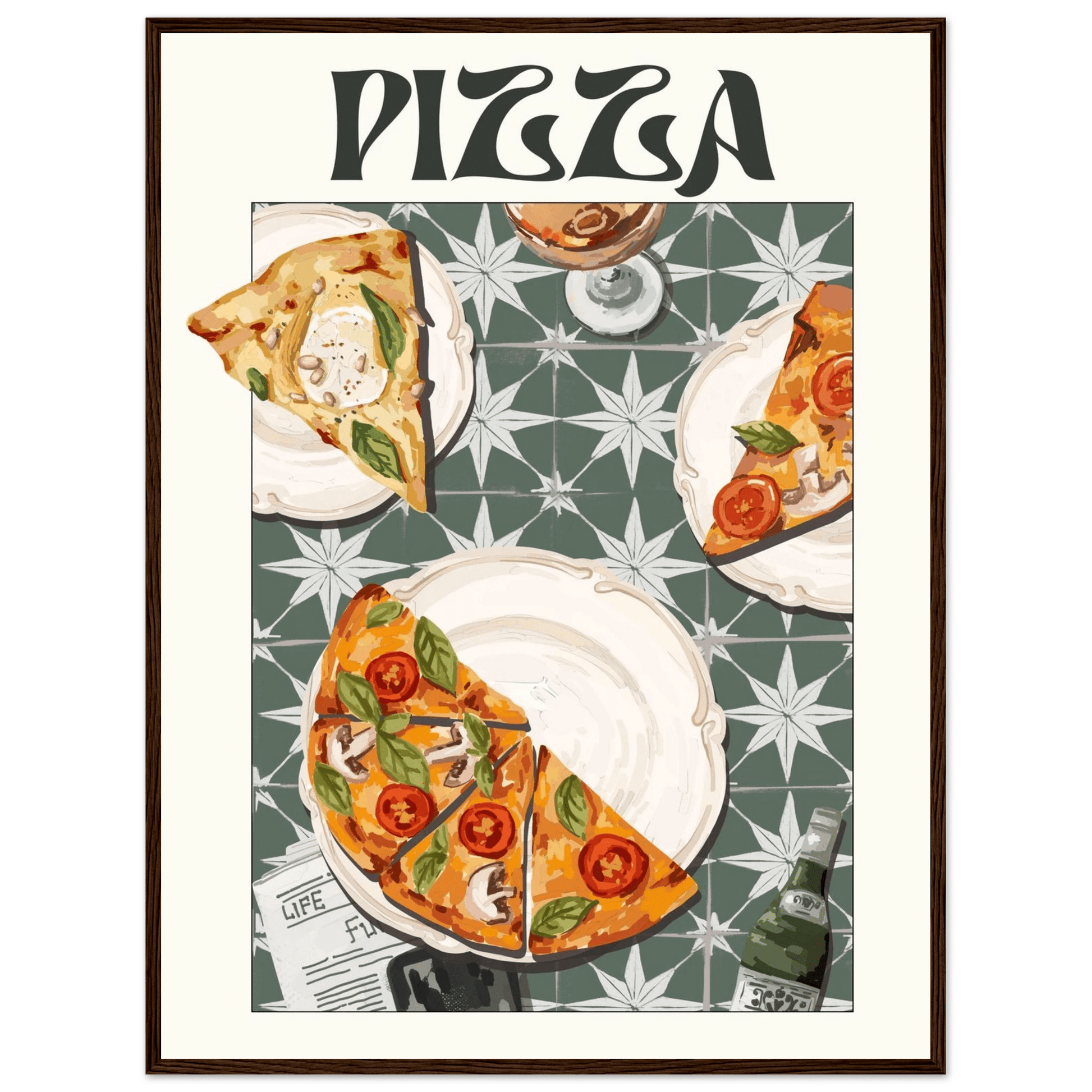 Pizza Poster – Playful Italian Kitchen Wall Art Print (Digital & Printed Options) - Evergreen Posters
