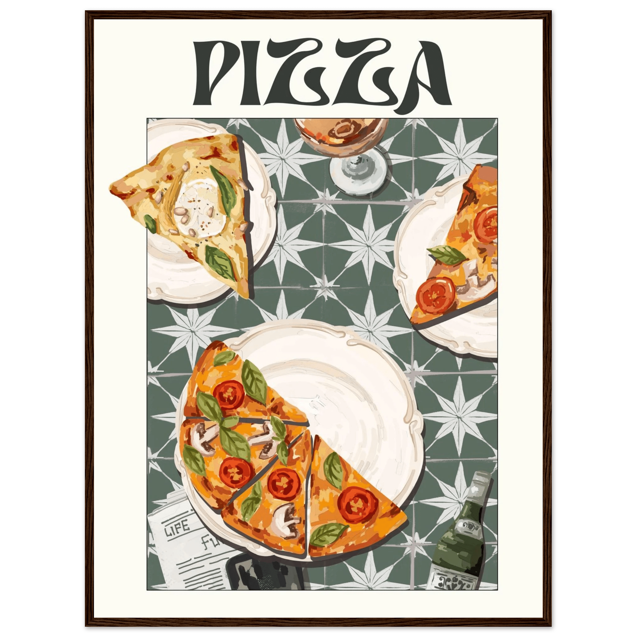 Pizza Poster – Playful Italian Kitchen Wall Art Print (Digital & Printed Options) - Evergreen Posters