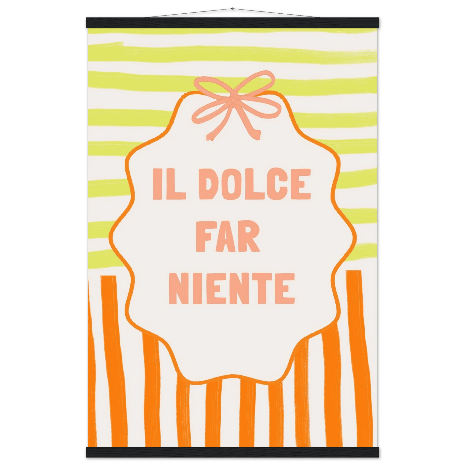 Il Dolce Far Niente Italian Print | Coquette Stripe Wall Art - Evergreen Posters