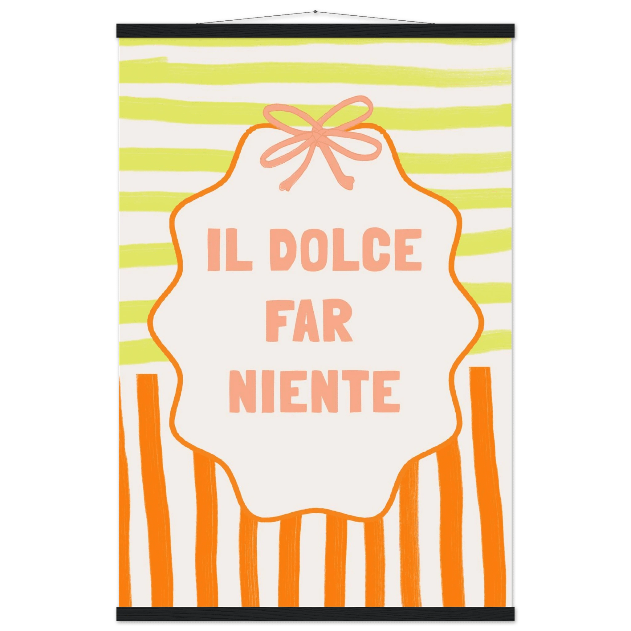 Il Dolce Far Niente Italian Print | Coquette Stripe Wall Art - Evergreen Posters