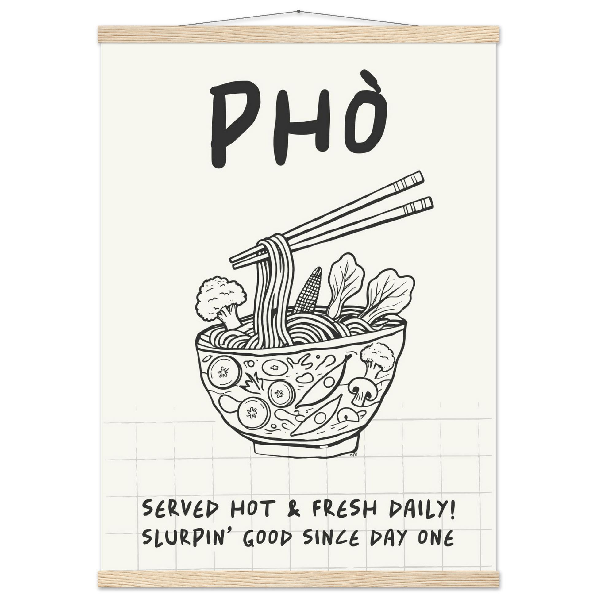 Pho Poster – Slurpin’ Good Vietnamese Kitchen Wall Art Print (Digital & Printed Options) - Evergreen Posters