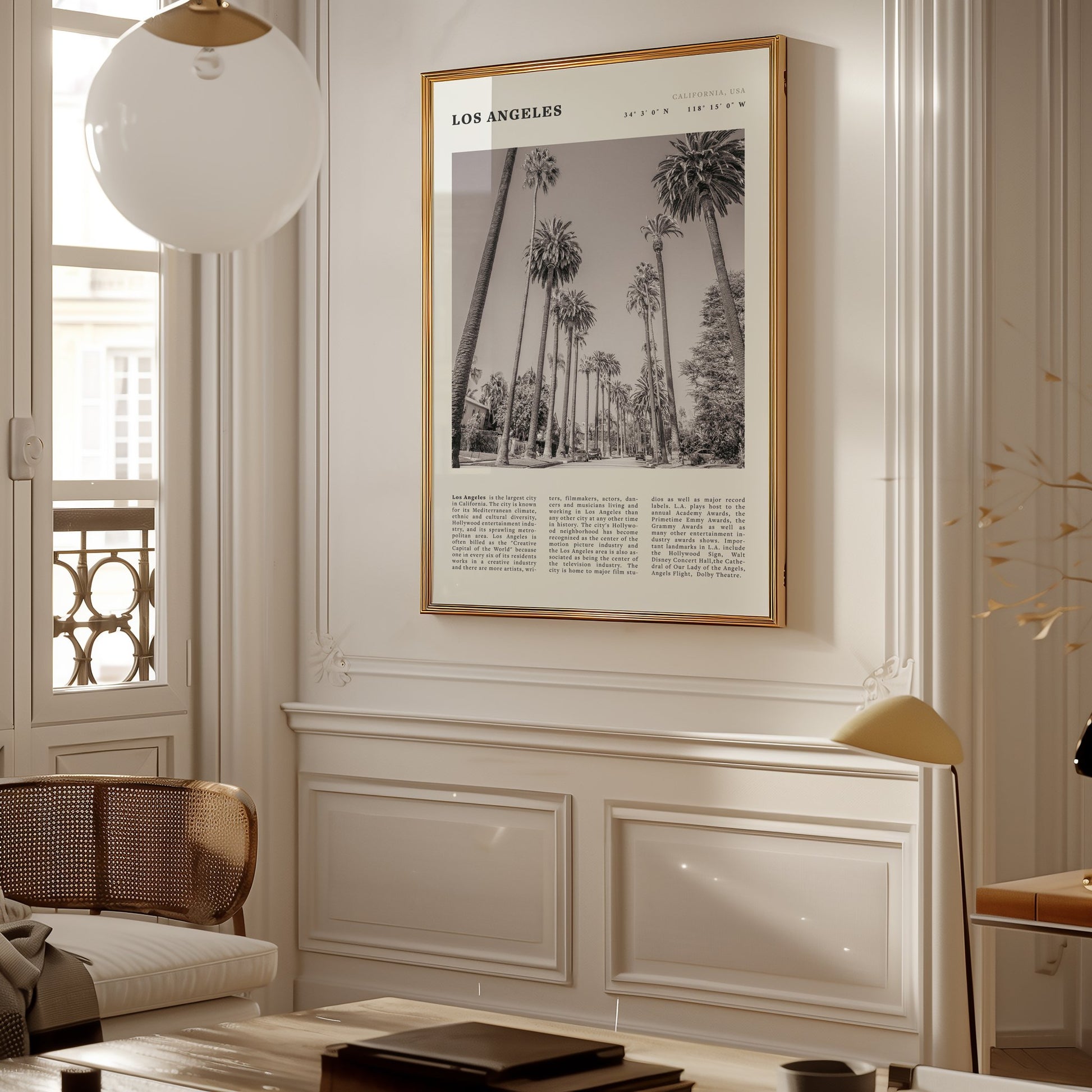 Los Angeles Poster | Black & White Palm Trees Wall Art | California Travel Print - Evergreen Posters