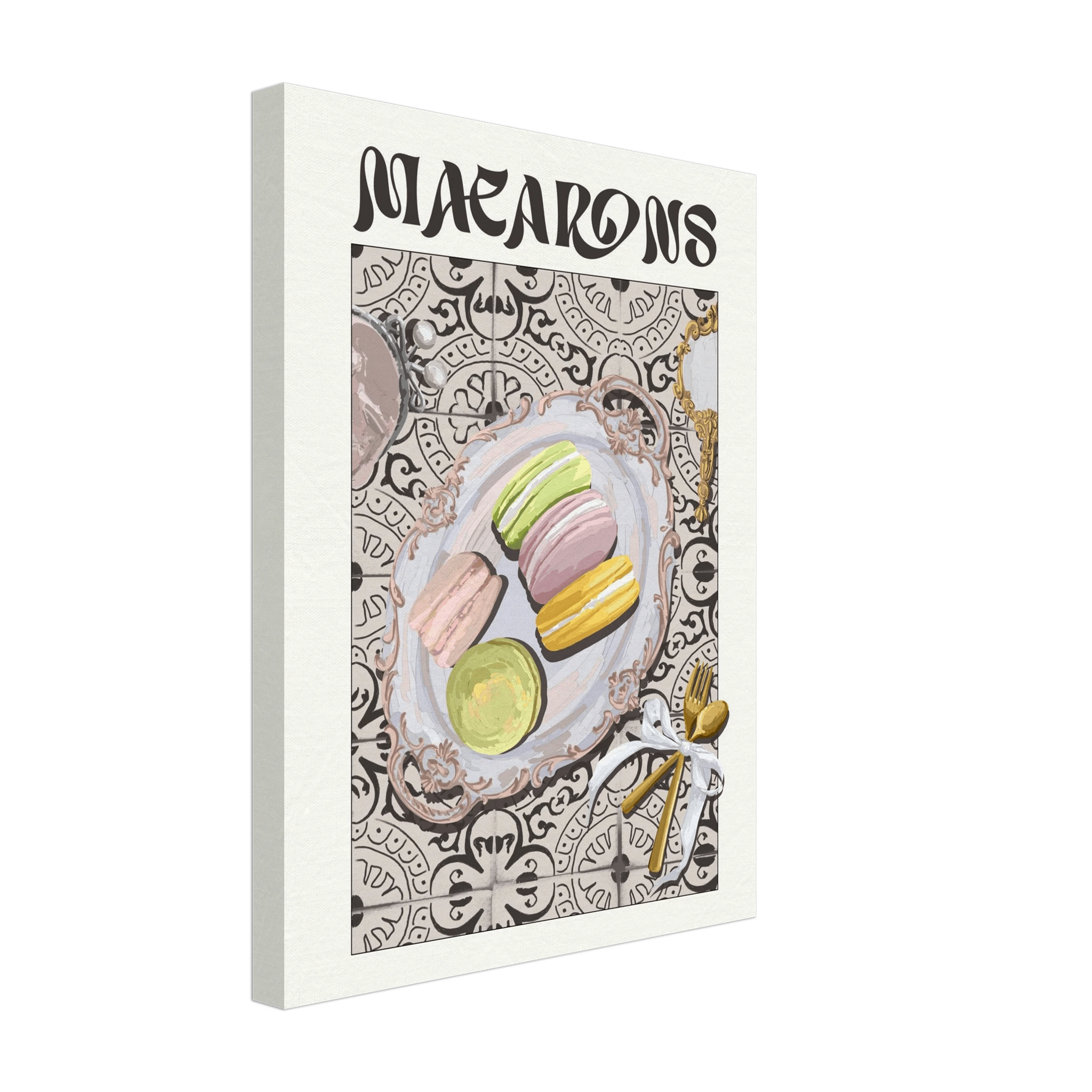 Macarons Poster – Playful French Patisserie Kitchen Wall Art Print (Digital & Printed Options) - Evergreen Posters
