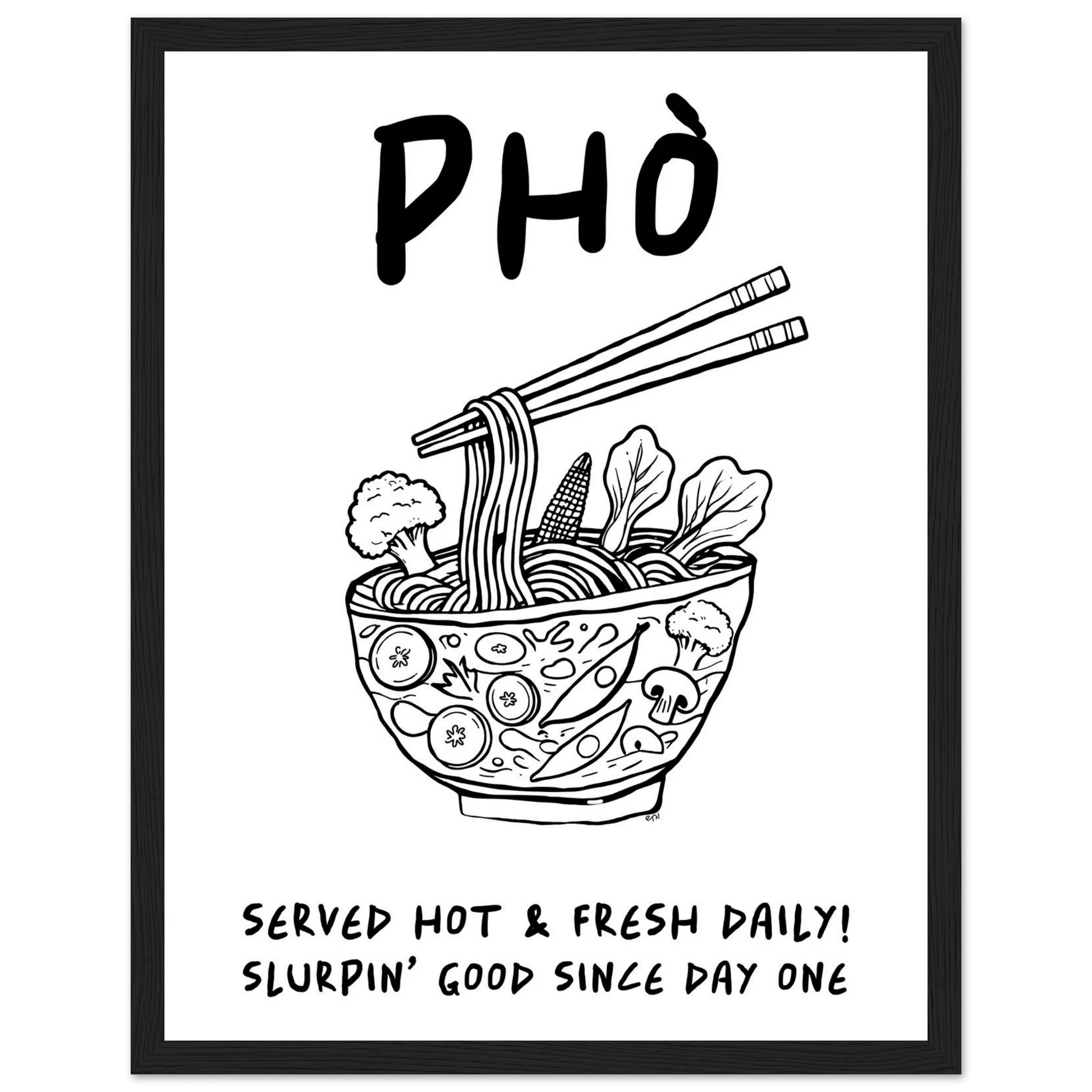 Pho Poster – Funny Vietnamese Kitchen Wall Art Print (Digital & Printed Options) - Evergreen Posters