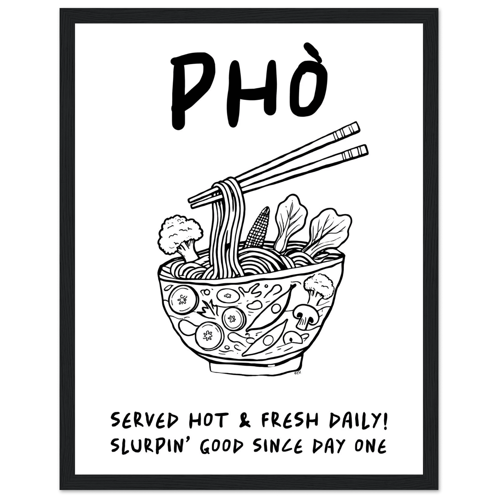 Pho Poster – Funny Vietnamese Kitchen Wall Art Print (Digital & Printed Options) - Evergreen Posters