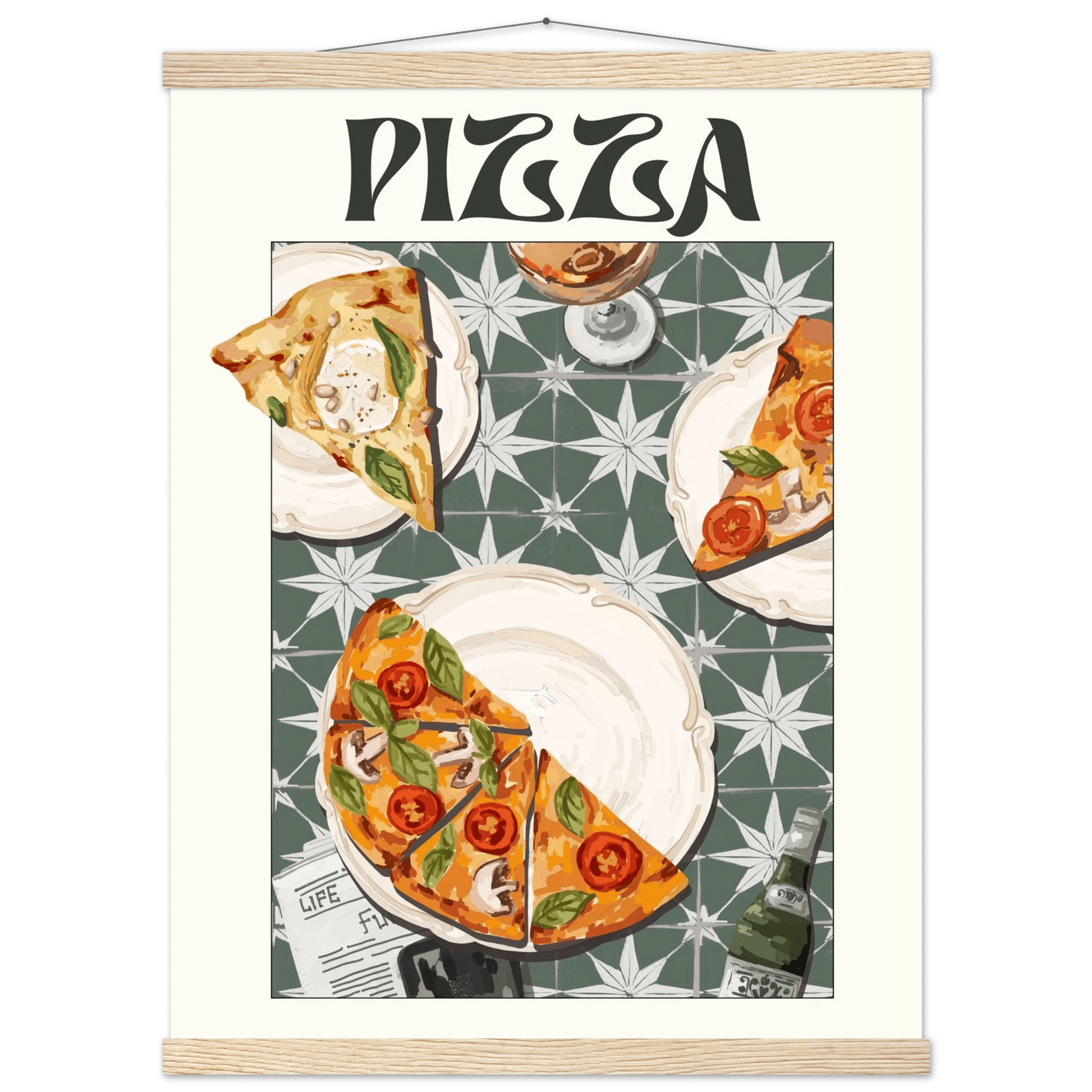 Pizza Poster – Playful Italian Kitchen Wall Art Print (Digital & Printed Options) - Evergreen Posters