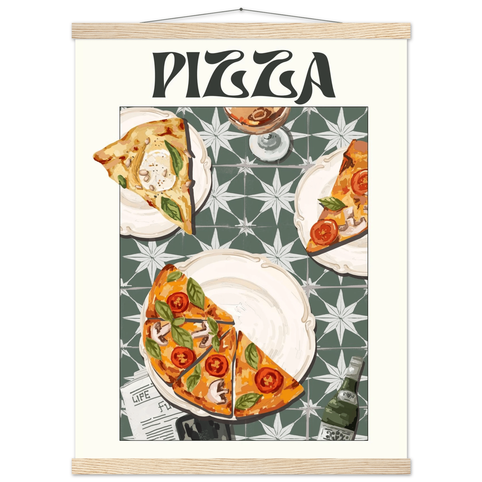 Pizza Poster – Playful Italian Kitchen Wall Art Print (Digital & Printed Options) - Evergreen Posters