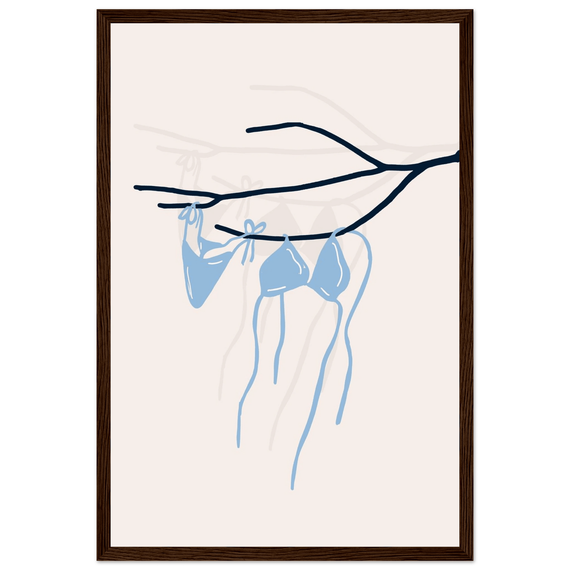 Coastal Bikini Line Art Poster – Minimalist Beach Wall Art Print - Evergreen Posters