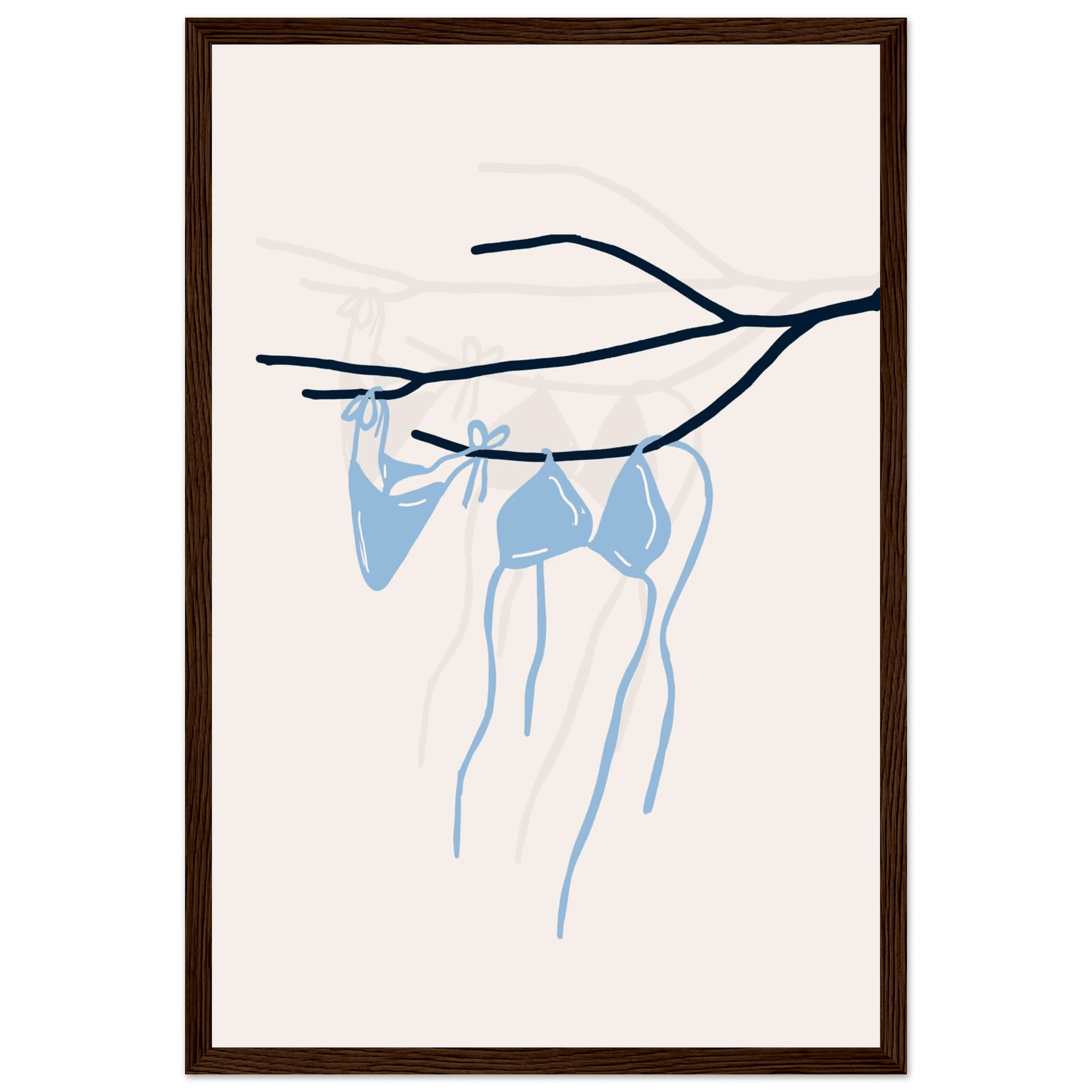 Coastal Bikini Line Art Poster – Minimalist Beach Wall Art Print - Evergreen Posters