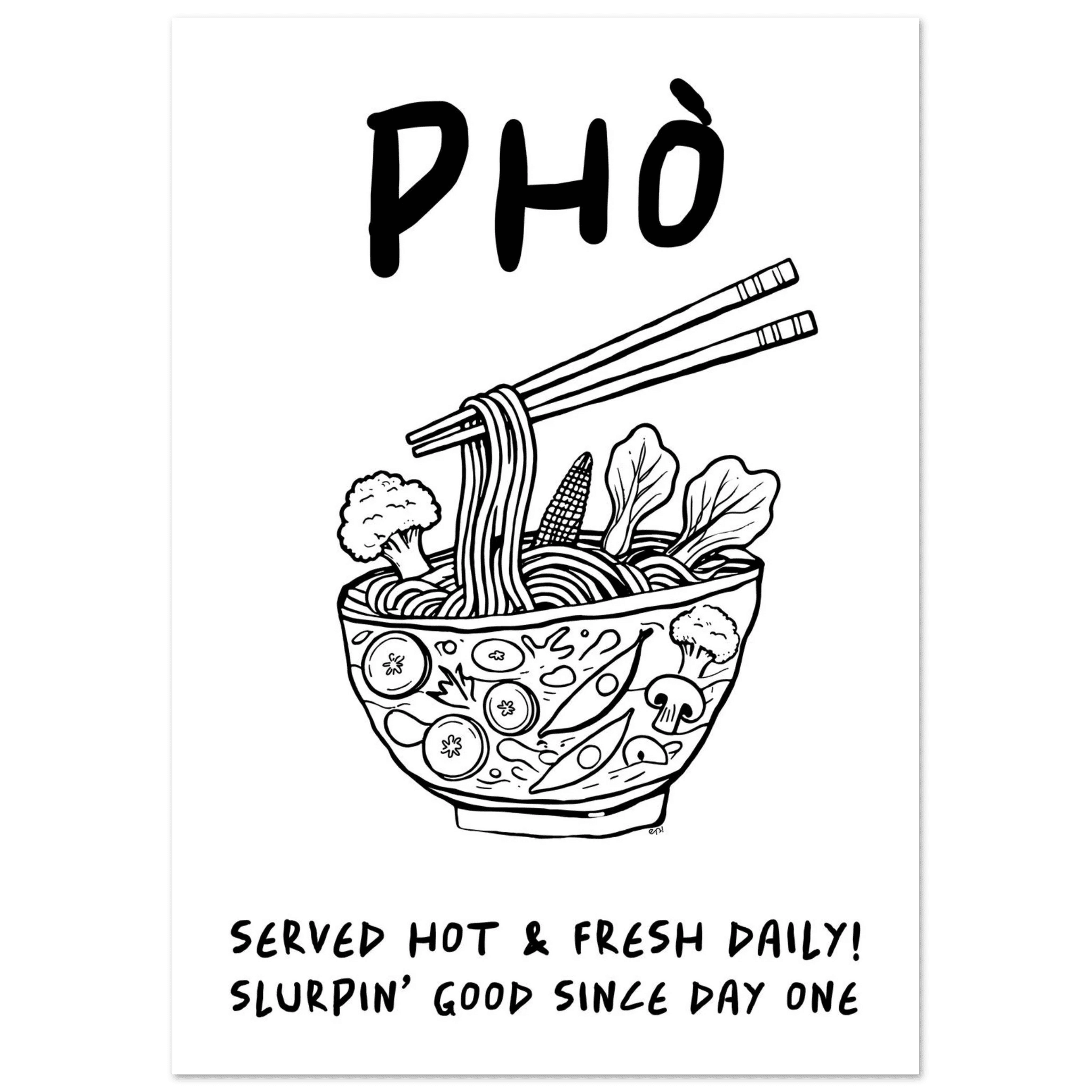 Pho Poster – Funny Vietnamese Kitchen Wall Art Print (Digital & Printed Options) - Evergreen Posters