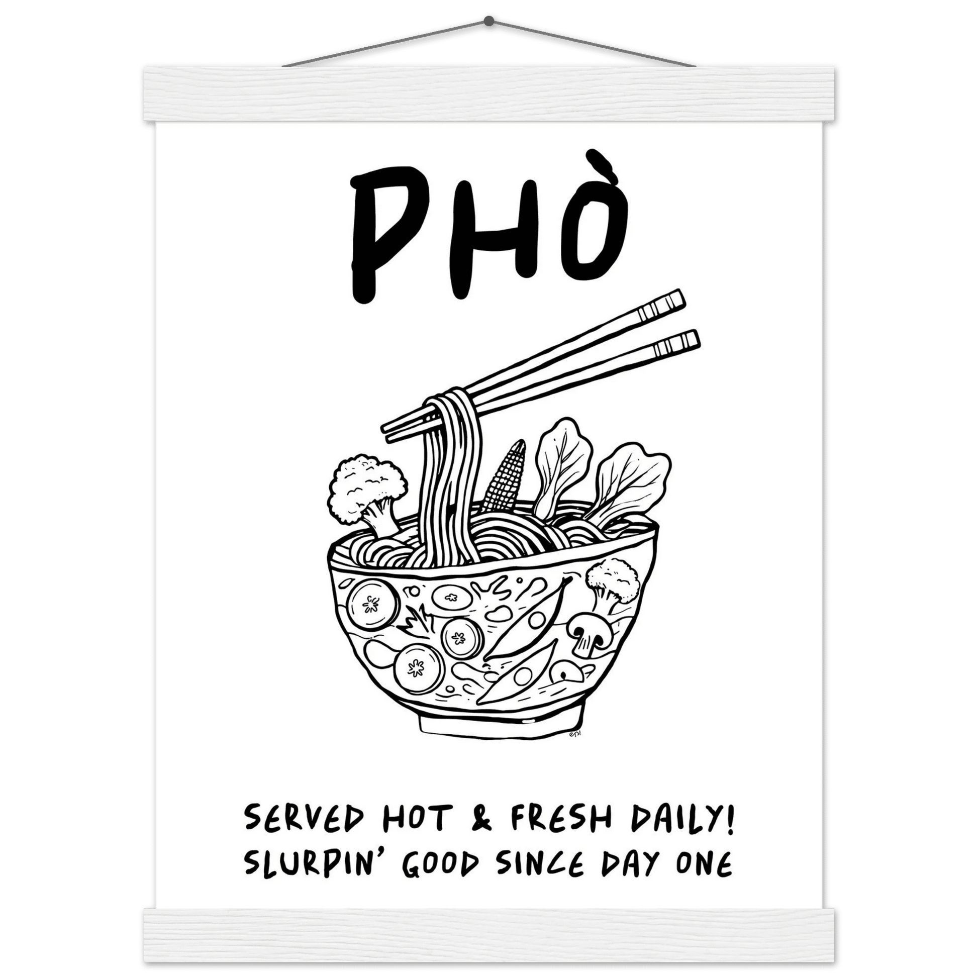Pho Poster – Funny Vietnamese Kitchen Wall Art Print (Digital & Printed Options) - Evergreen Posters