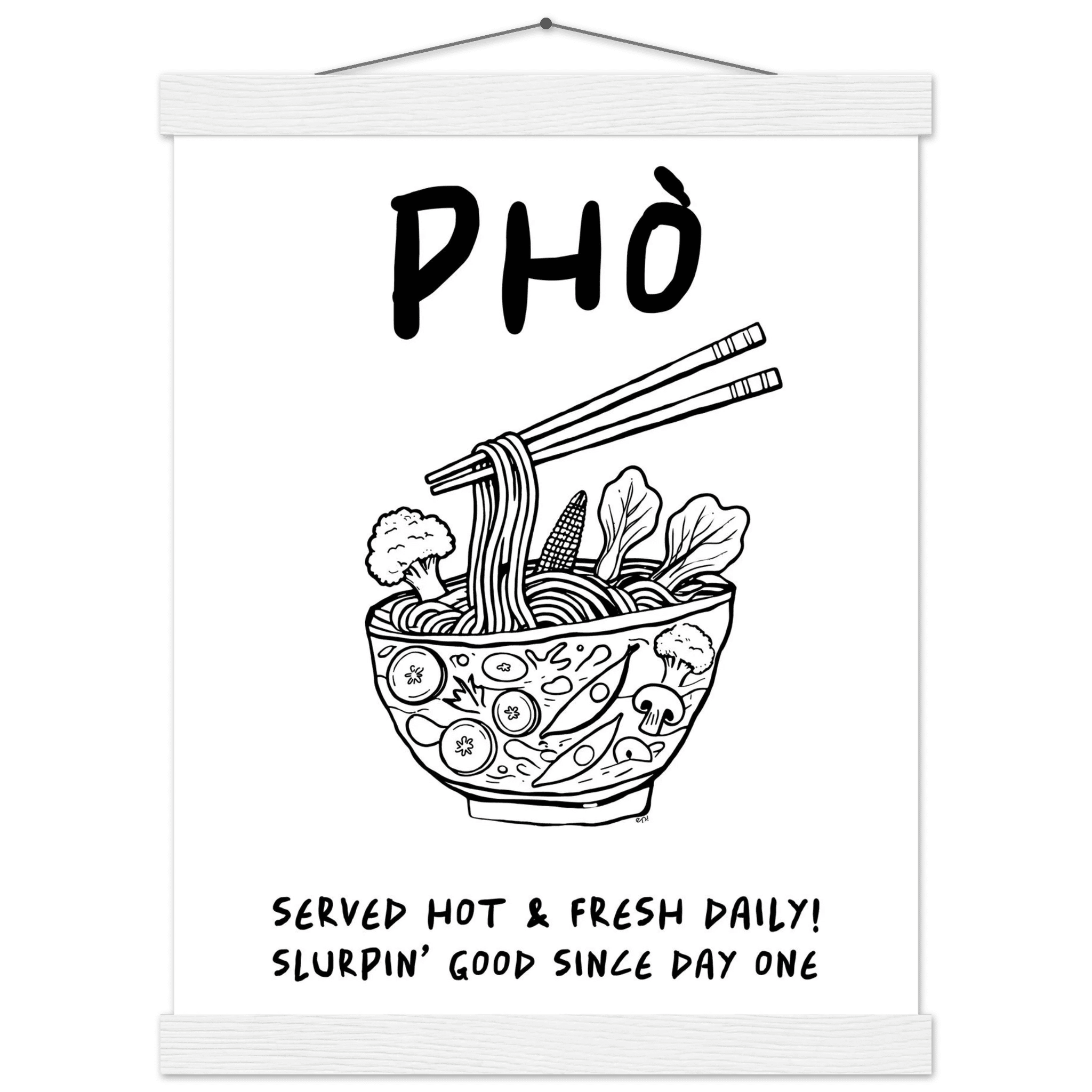 Pho Poster – Funny Vietnamese Kitchen Wall Art Print (Digital & Printed Options) - Evergreen Posters