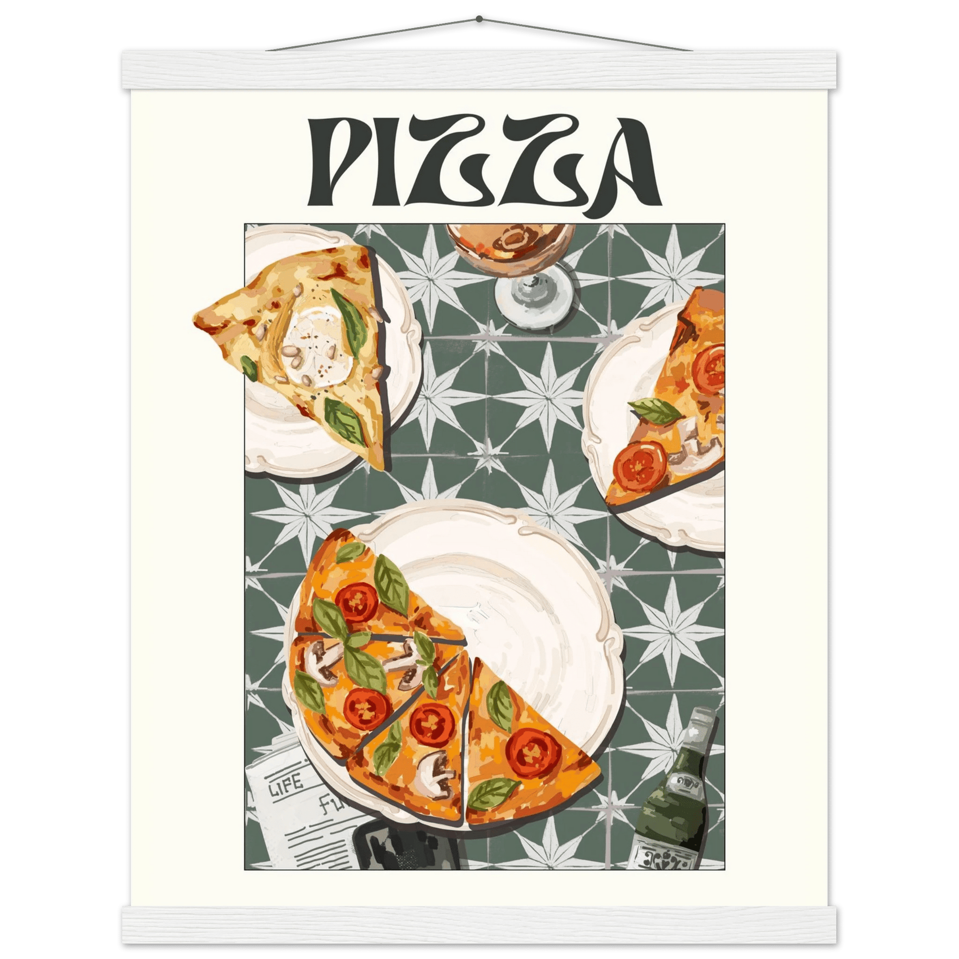 Pizza Poster – Playful Italian Kitchen Wall Art Print (Digital & Printed Options) - Evergreen Posters