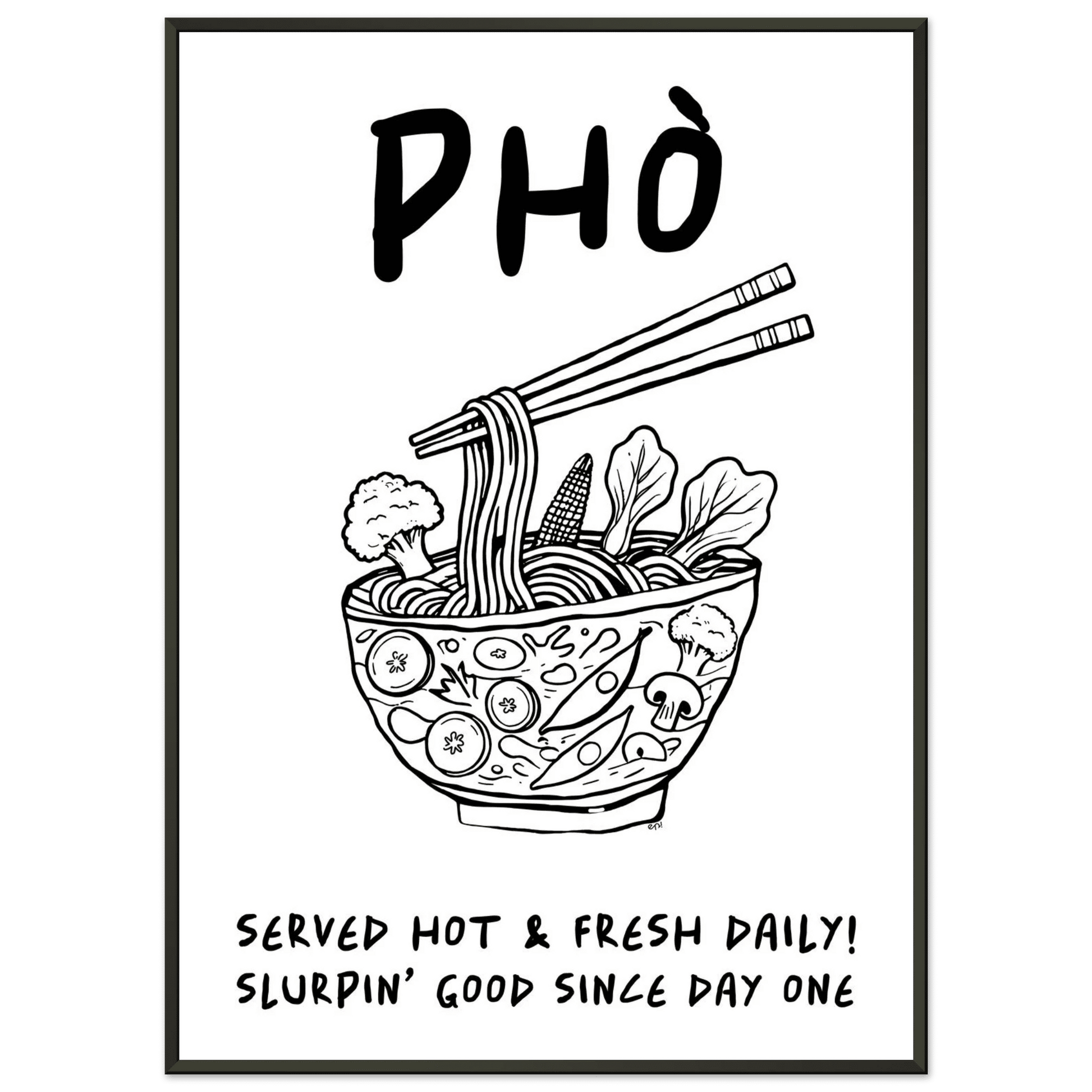 Pho Poster – Funny Vietnamese Kitchen Wall Art Print (Digital & Printed Options) - Evergreen Posters