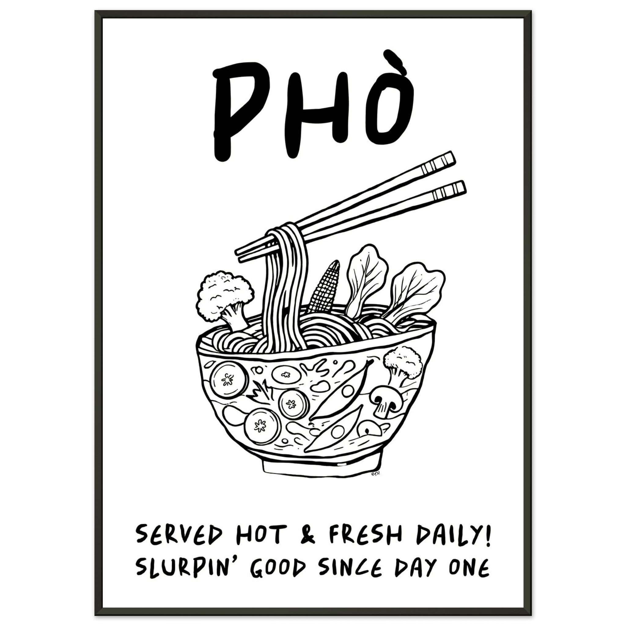 Pho Poster – Funny Vietnamese Kitchen Wall Art Print (Digital & Printed Options) - Evergreen Posters