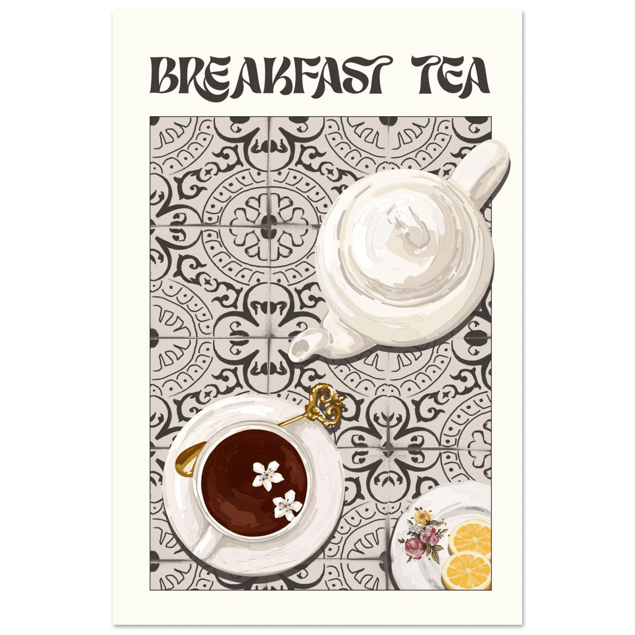 Breakfast Tea Poster – Cozy Kitchen Wall Art Print (Digital & Printed Options) - Evergreen Posters