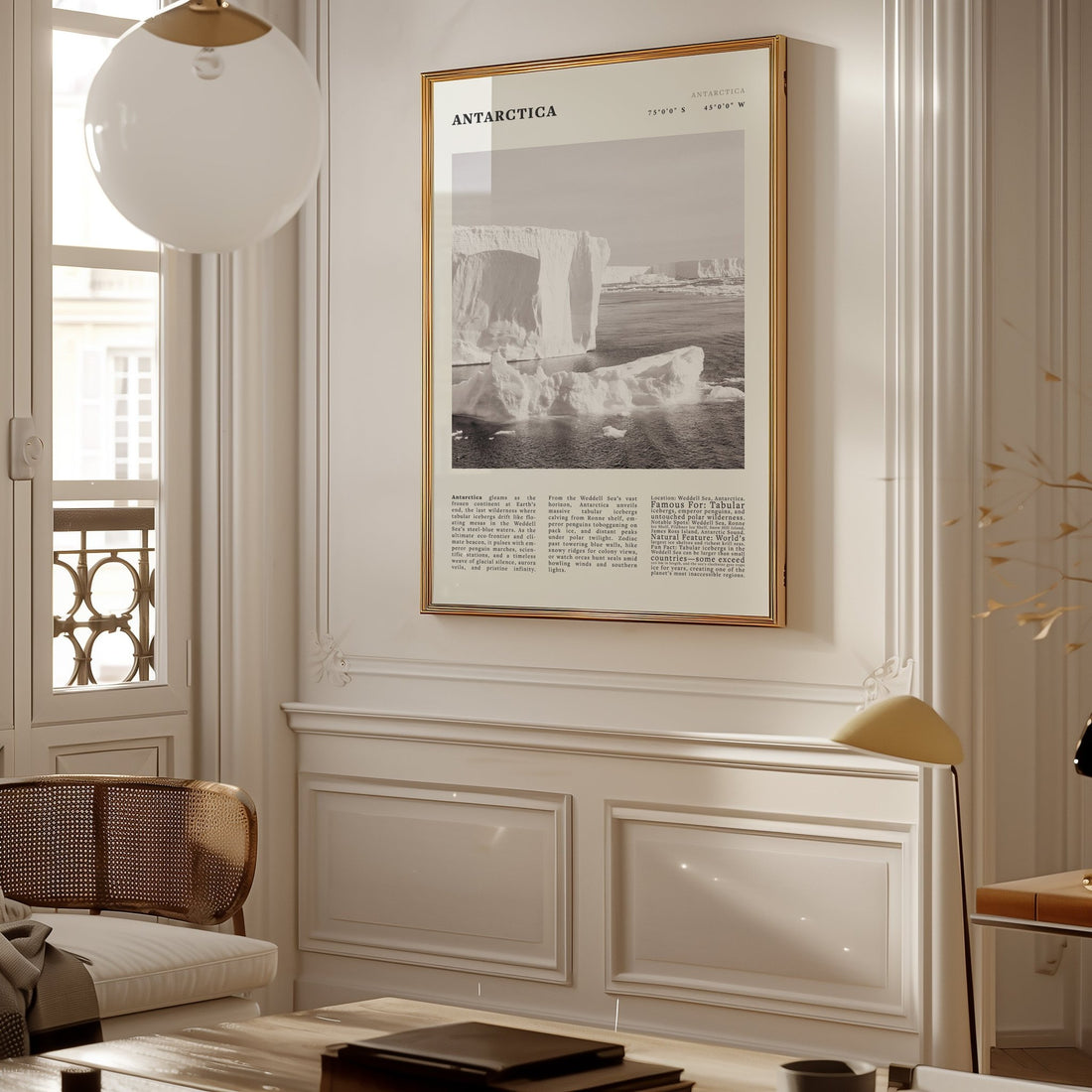 Antarctica Poster Black and White – Vintage Weddell Sea Iceberg Print (Digital & Printed Options) - Evergreen Posters