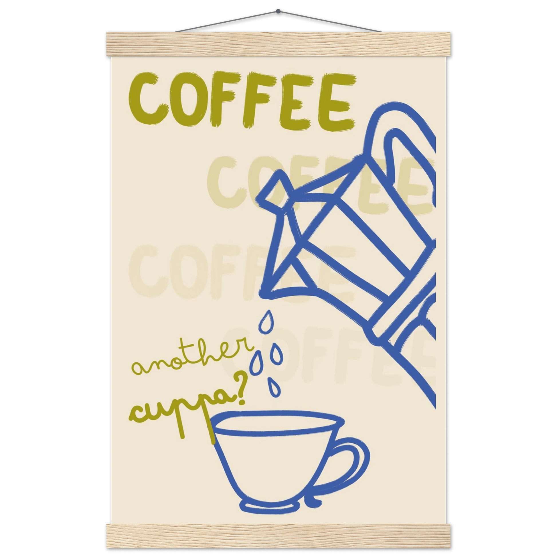 Coffee Print | Another Cuppa Moka Pot Wall Art | Kitchen Coffee Poster - Evergreen Posters