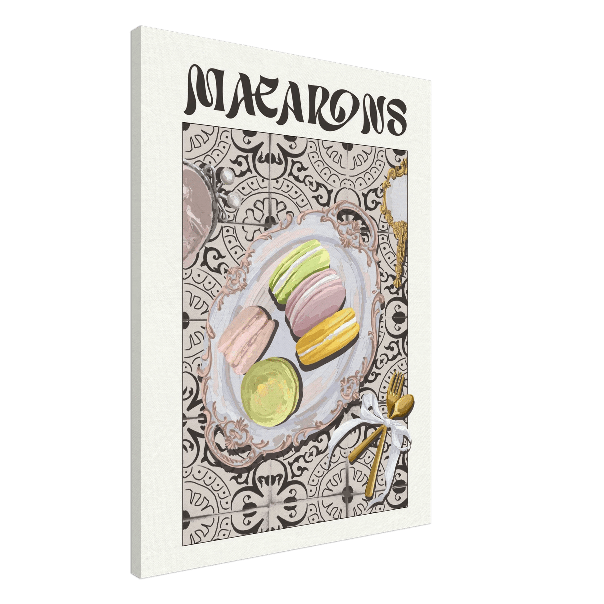 Macarons Poster – Playful French Patisserie Kitchen Wall Art Print (Digital & Printed Options) - Evergreen Posters