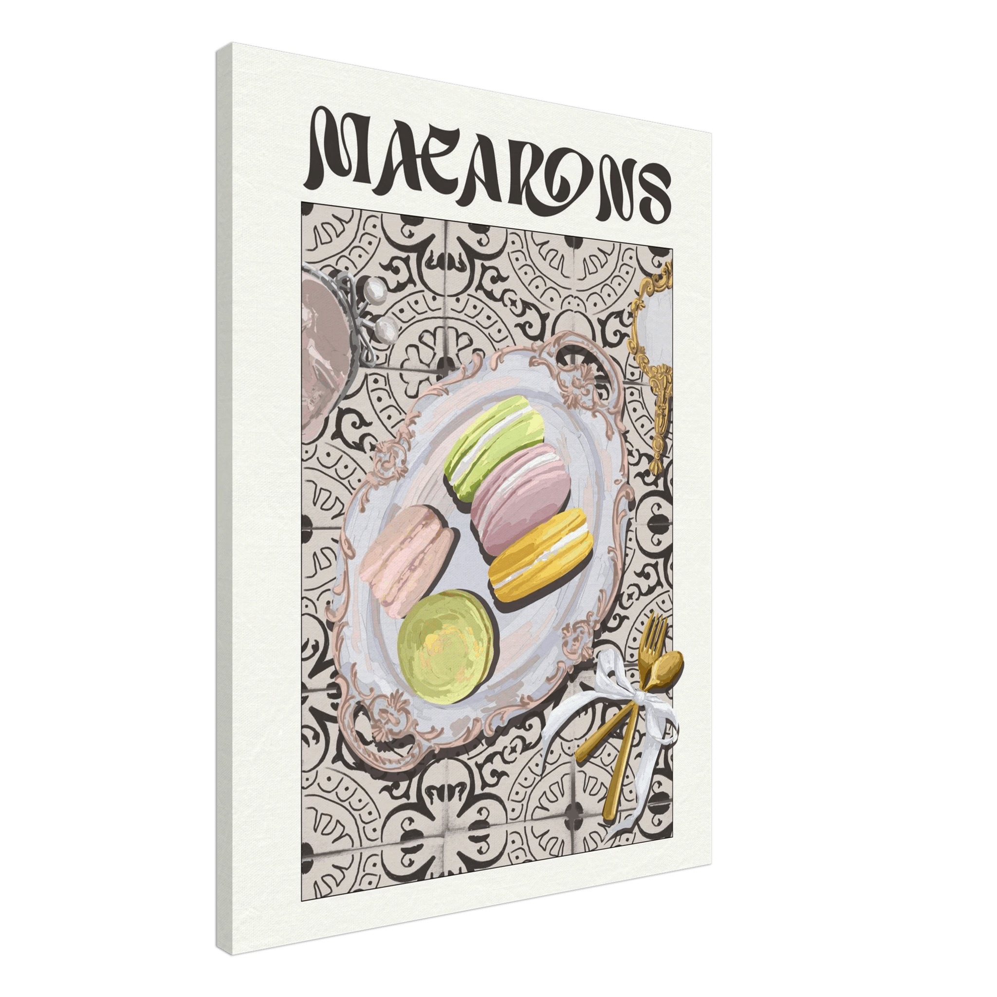 Macarons Poster – Playful French Patisserie Kitchen Wall Art Print (Digital & Printed Options) - Evergreen Posters
