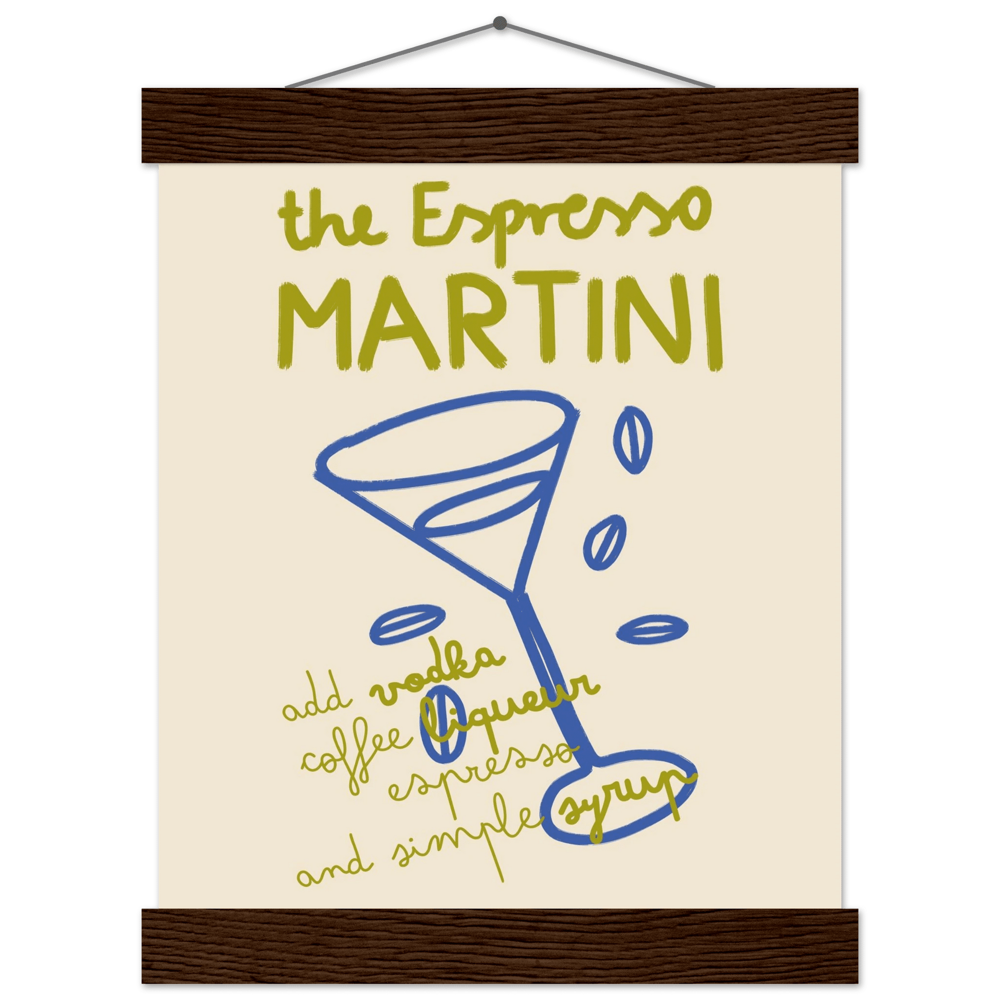 Espresso Martini Print | Cocktail Recipe Wall Art | Kitchen Bar Poster - Evergreen Posters
