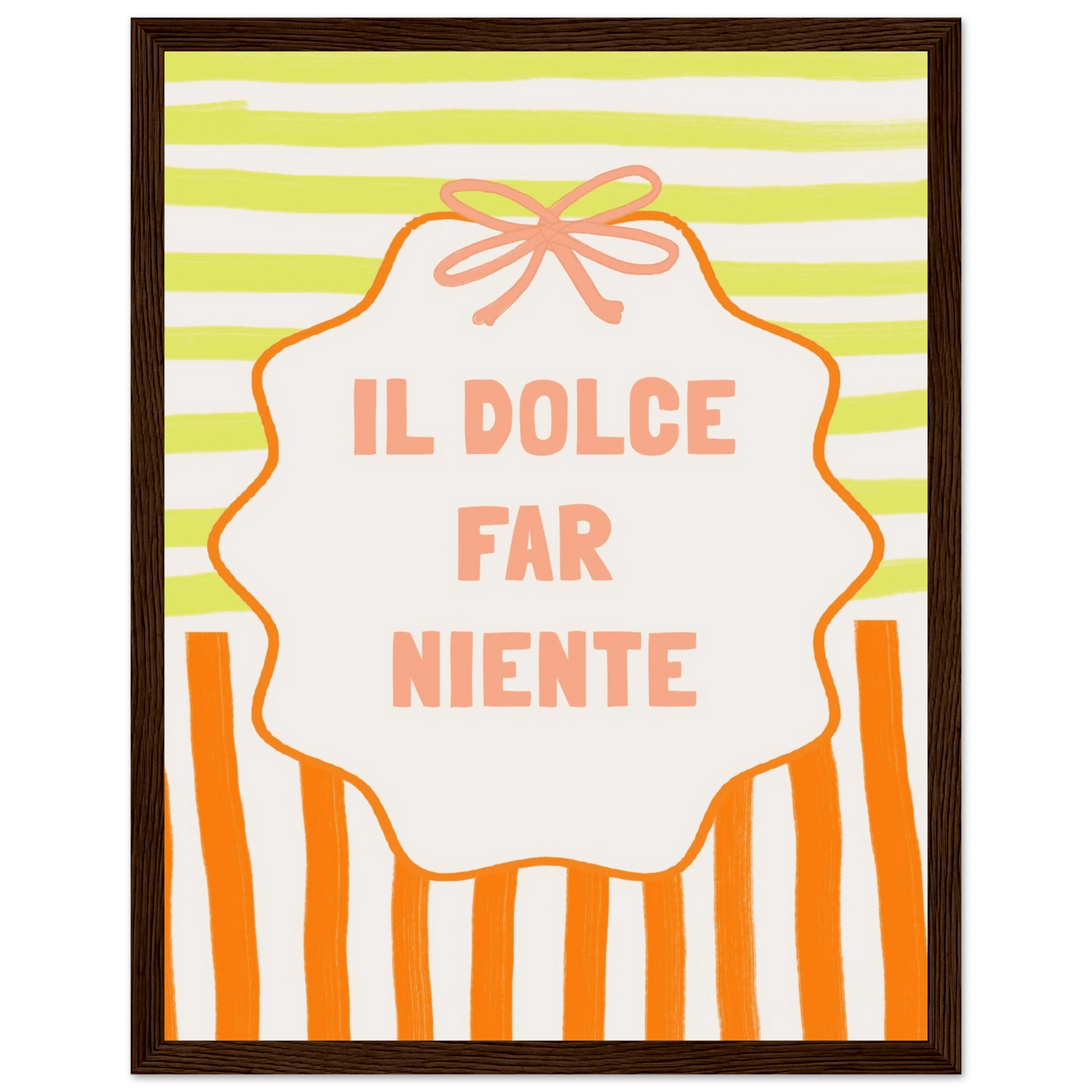 Il Dolce Far Niente Italian Print | Coquette Stripe Wall Art - Evergreen Posters