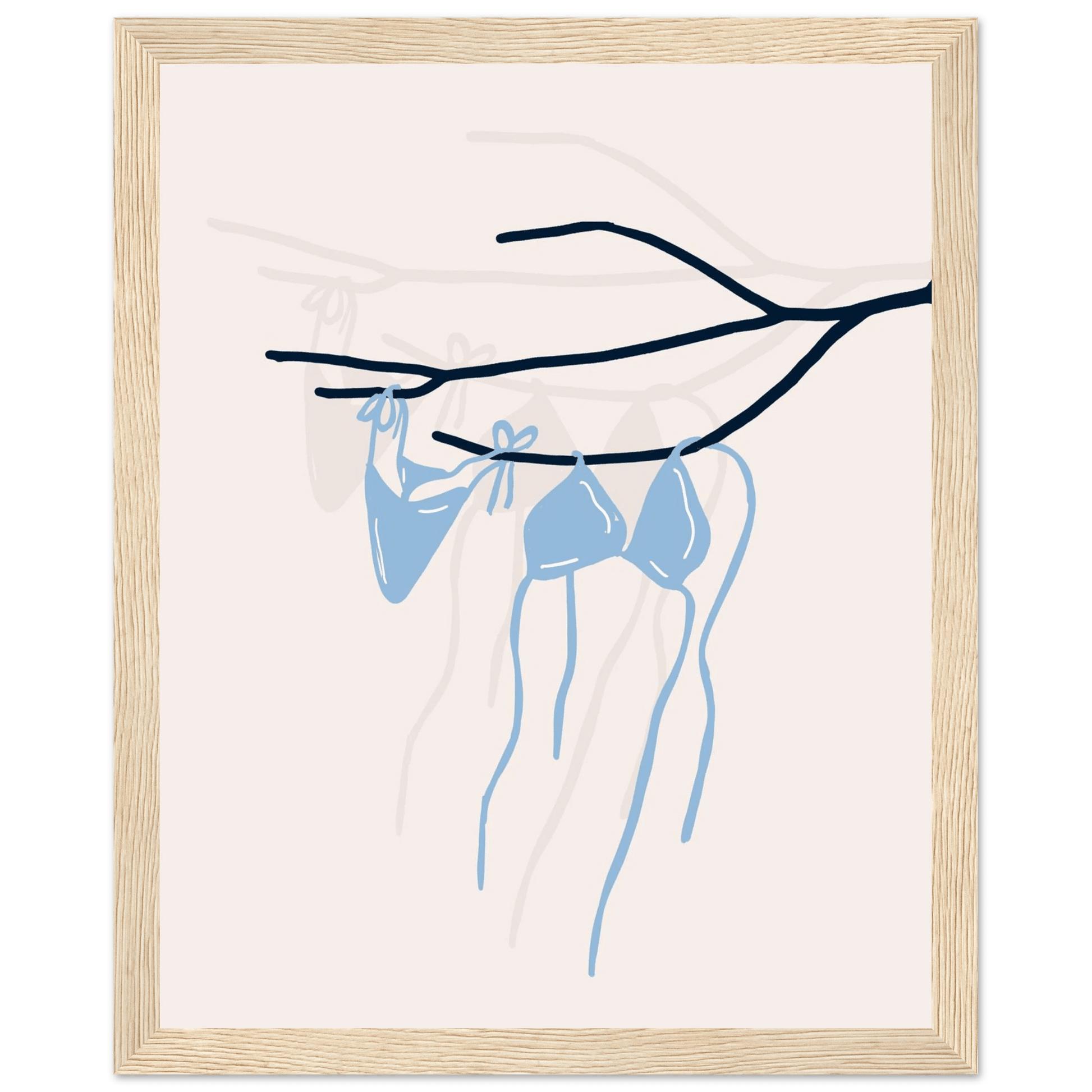 Coastal Bikini Line Art Poster – Minimalist Beach Wall Art Print - Evergreen Posters