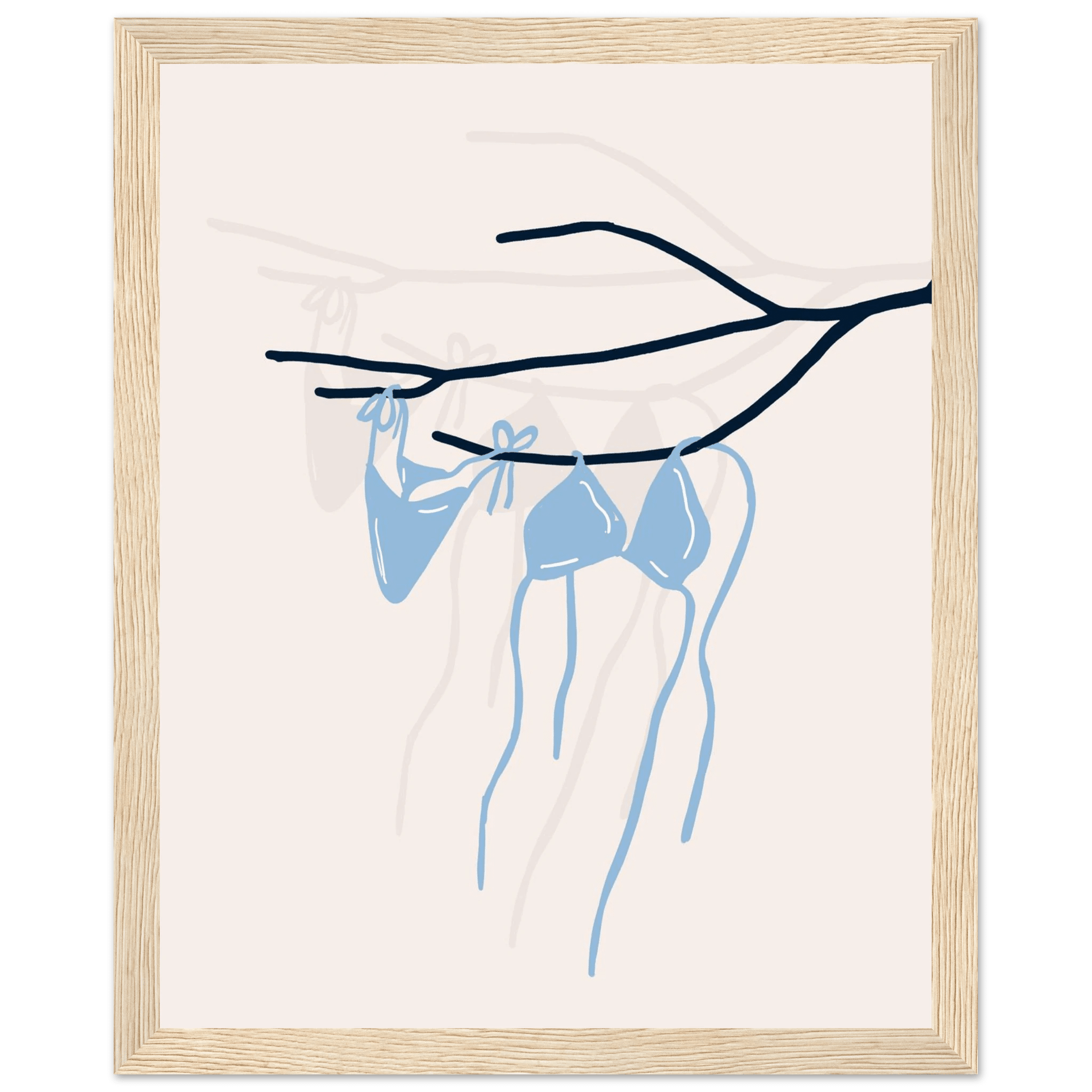 Coastal Bikini Line Art Poster – Minimalist Beach Wall Art Print - Evergreen Posters